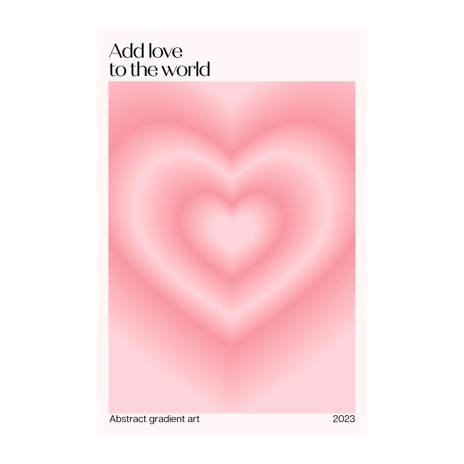 Gradient Heart "Add Love" Wall Art