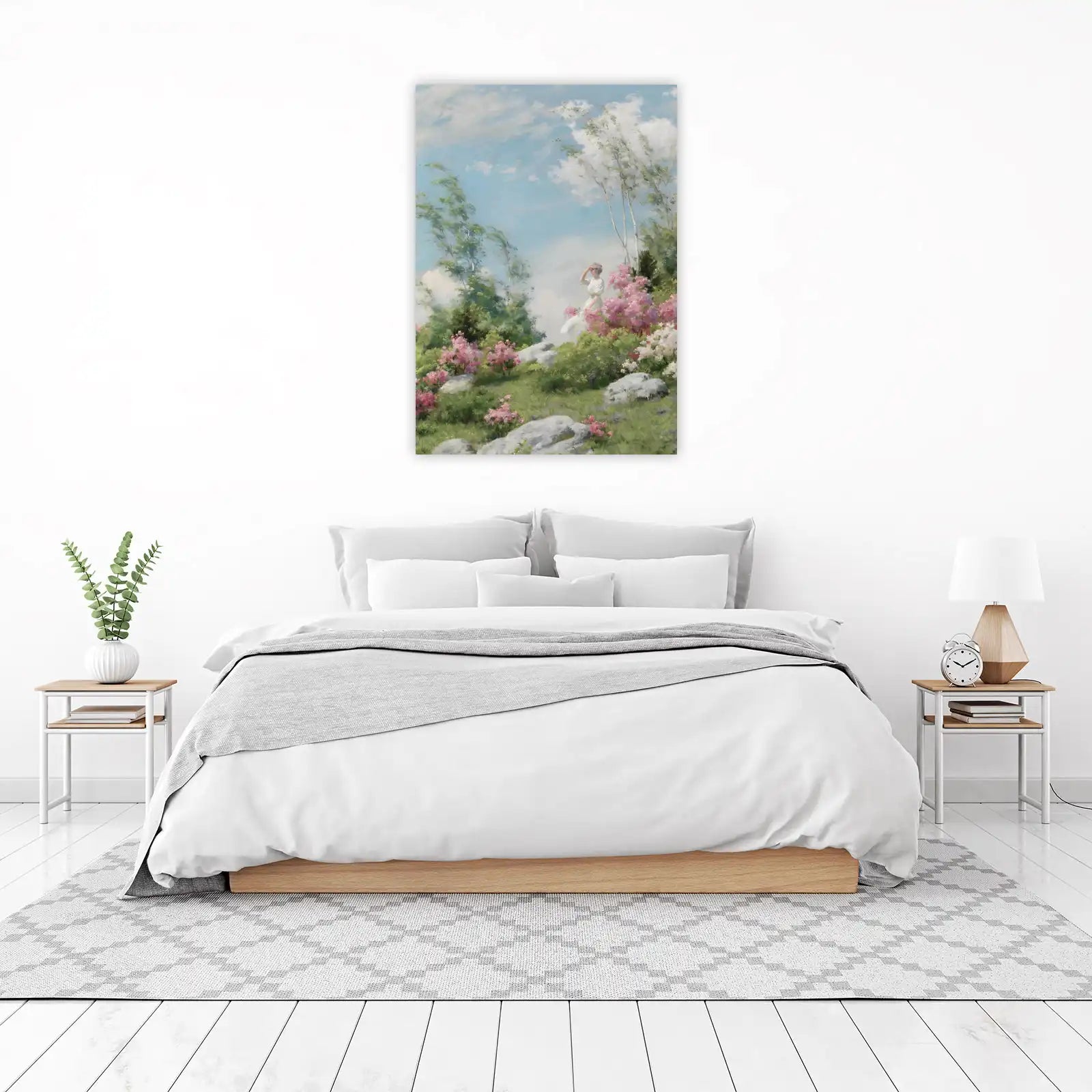 Vintage Lady Romantic Landscape Wall Art