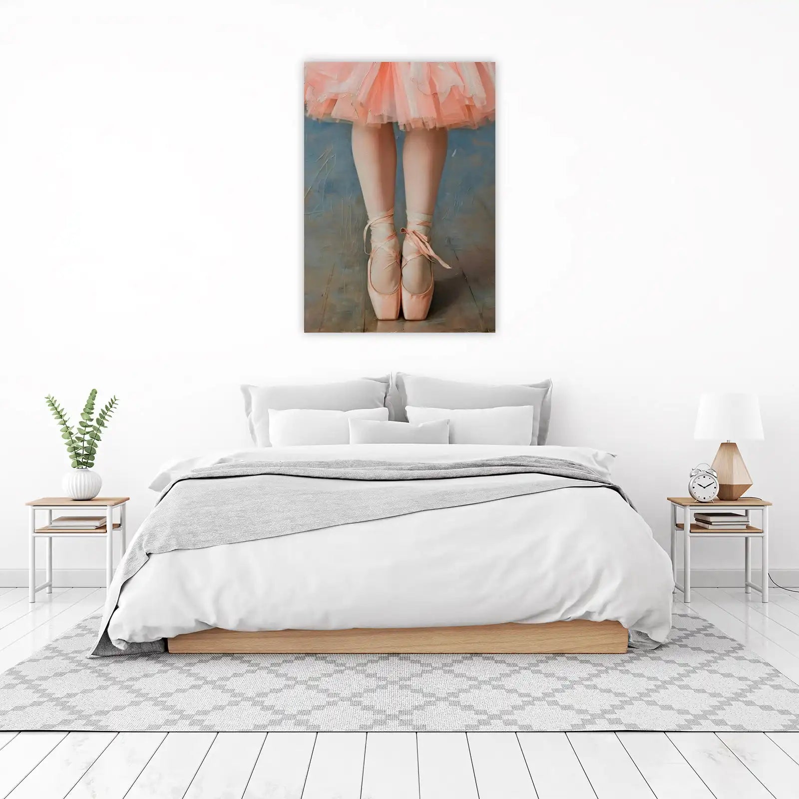 Elegant Ballerina Legs Pink Tutu Wall Art