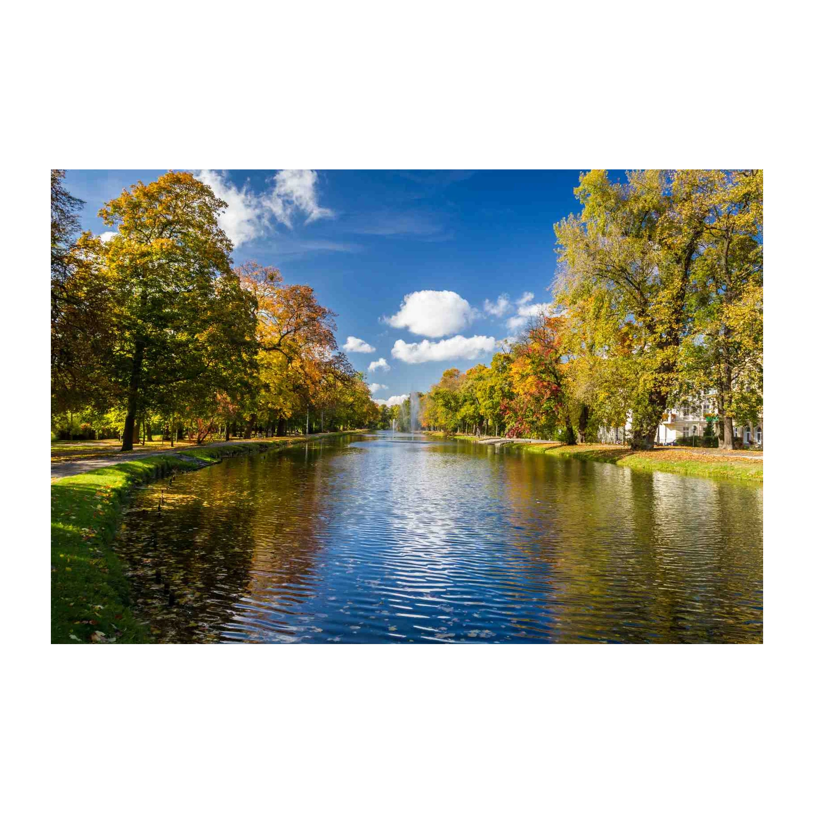 Autumn Canal Serenity Landscape Wall Art