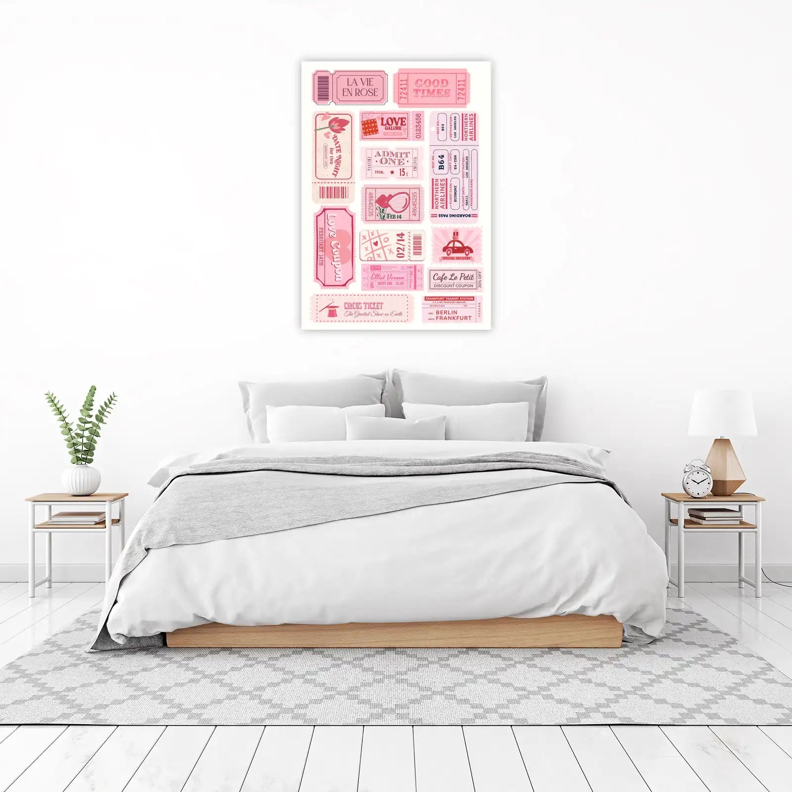 Retro Ticket Love & Travel Wall Art