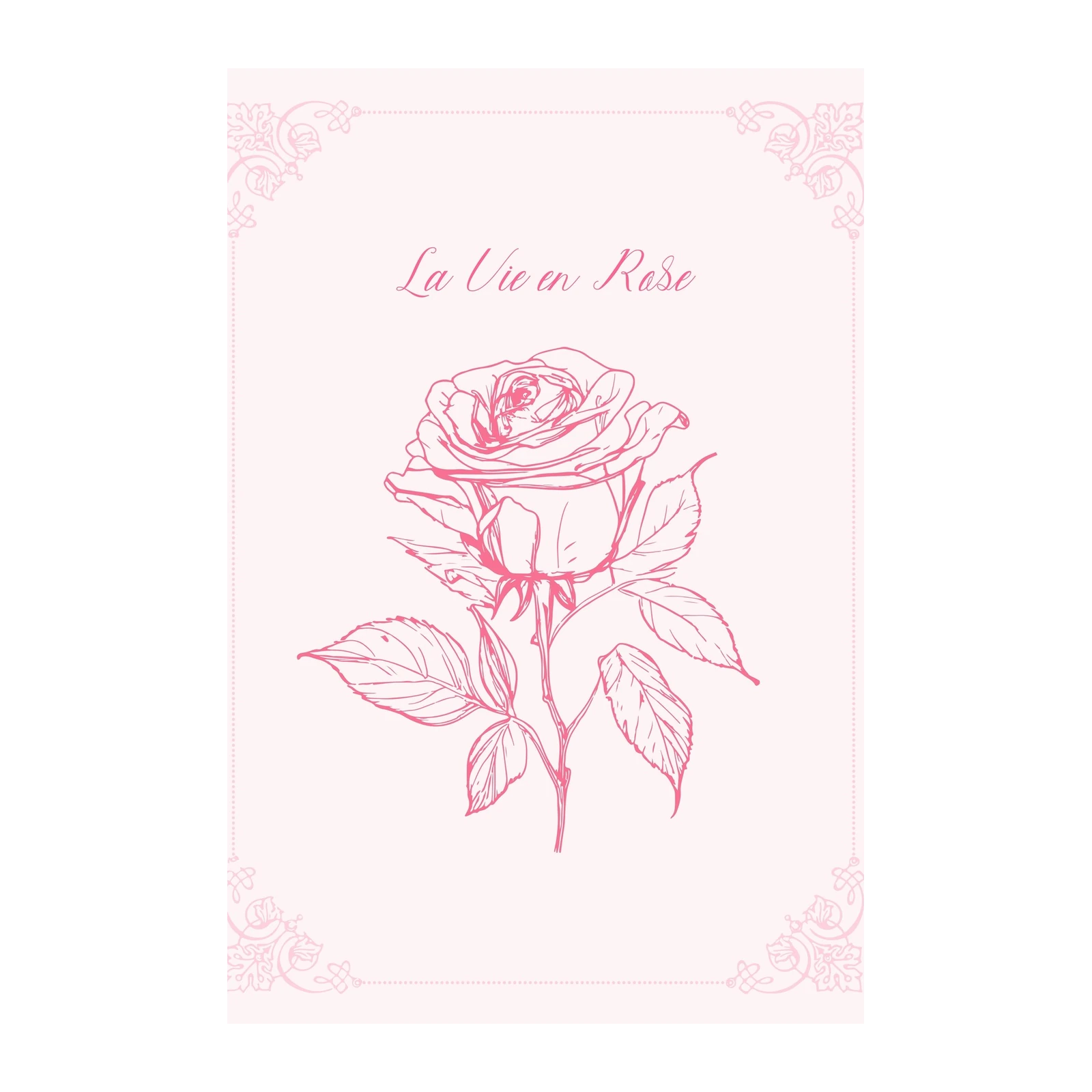 Elegant Rose 'La Vie en Rose' Wall Art