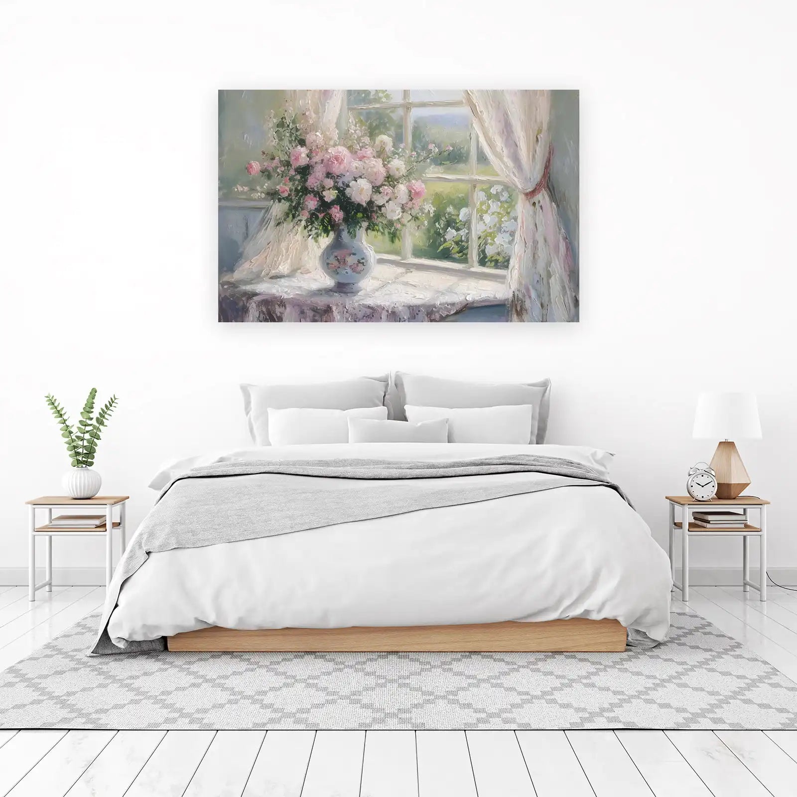 Romantic Rose Still Life Window Wall Art