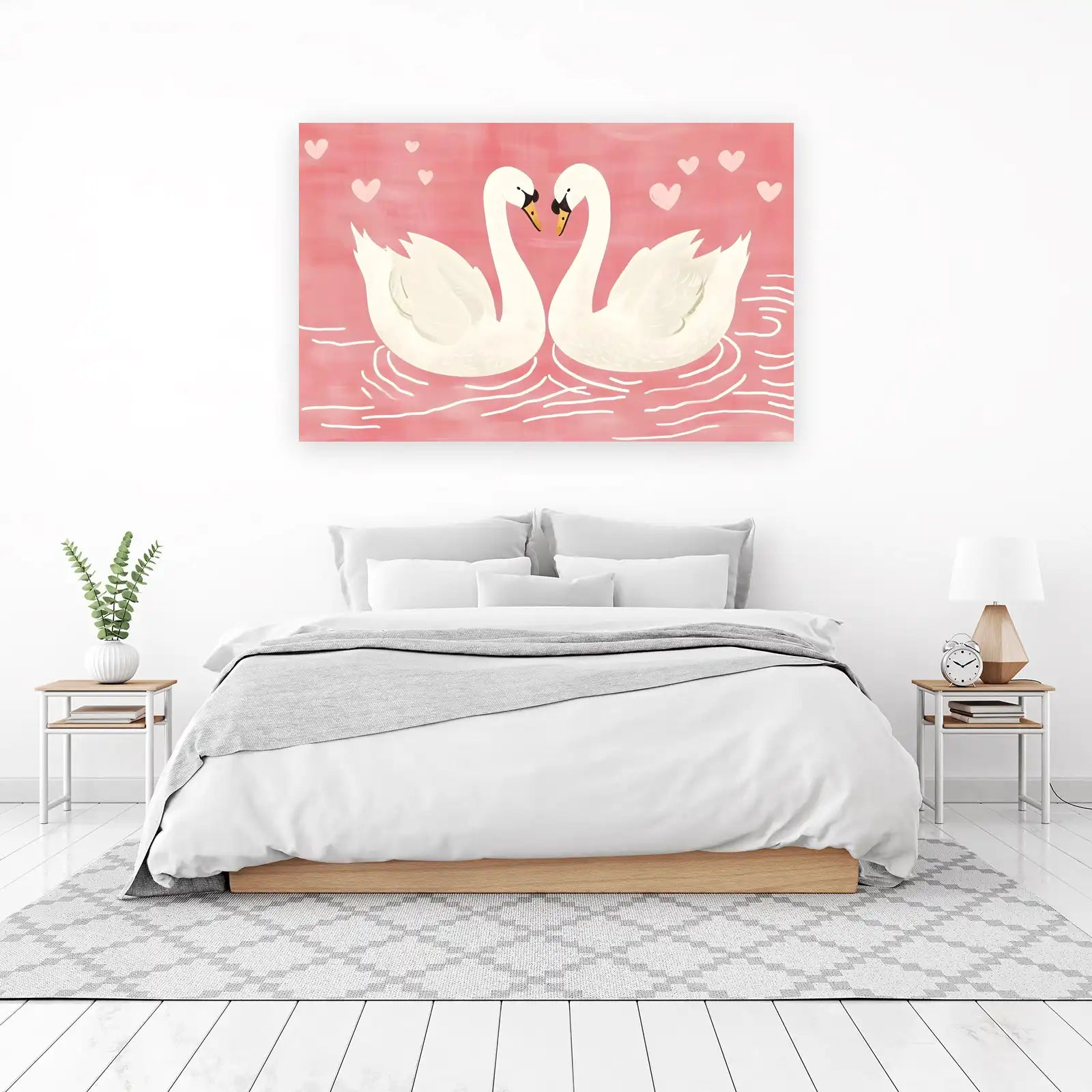 Enchanted Swans Love Heart Wall Art