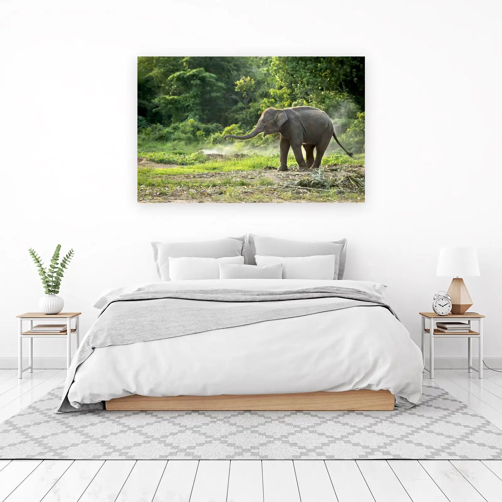 Majestic Elephant in Lush Jungle Wall Art