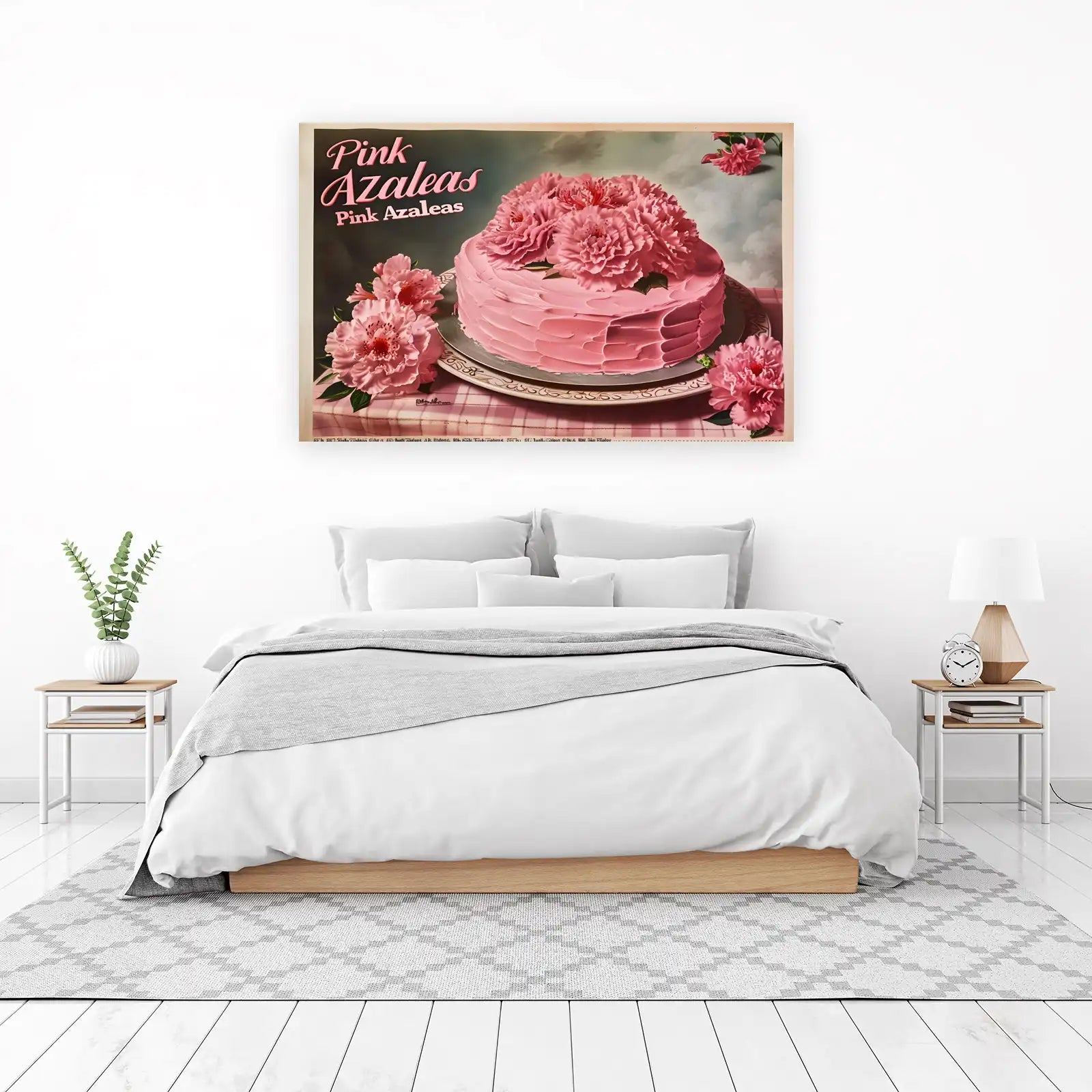 Pink Azaleas Cake Floral Art Wall Art