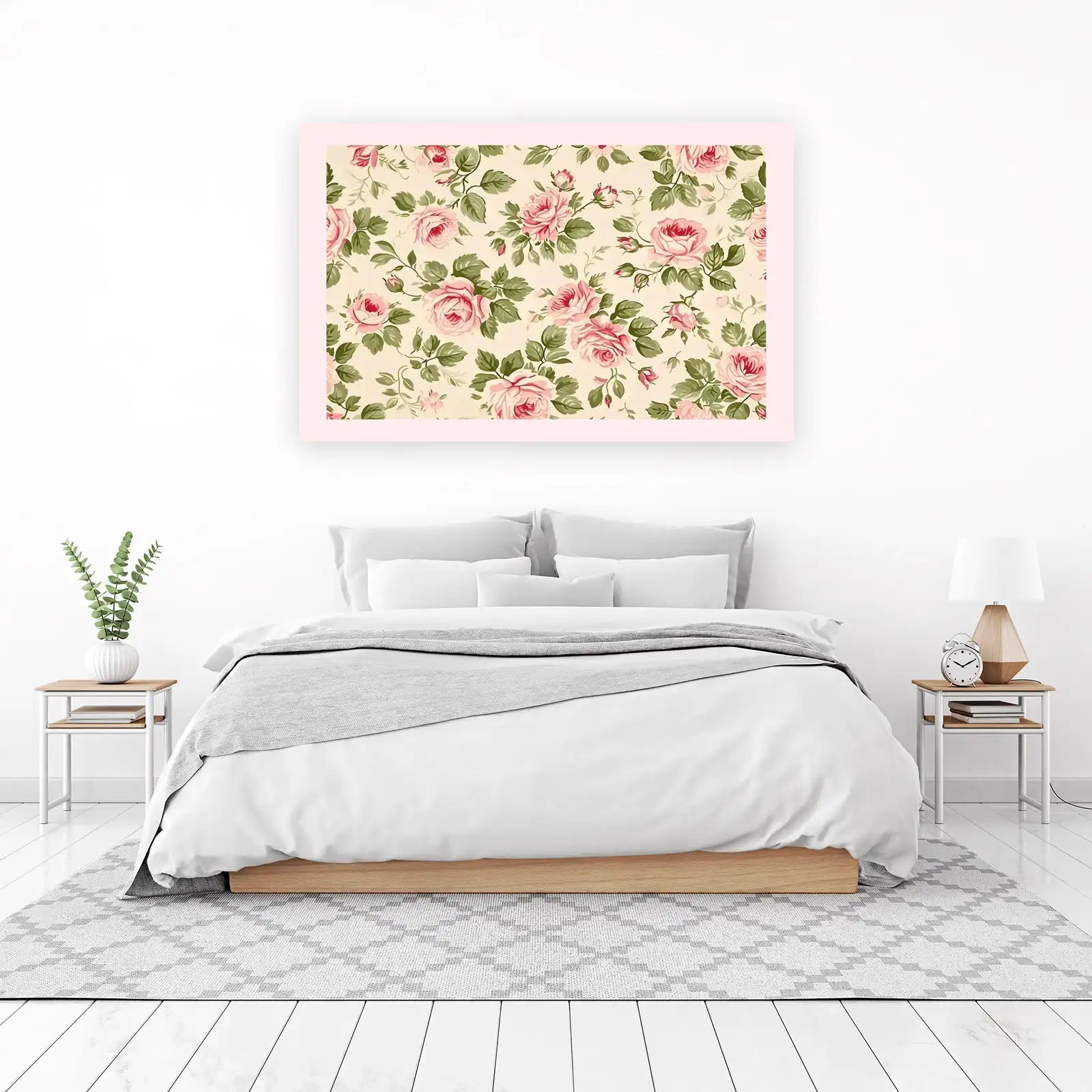 Vintage Pink Rose Garden Wall Art
