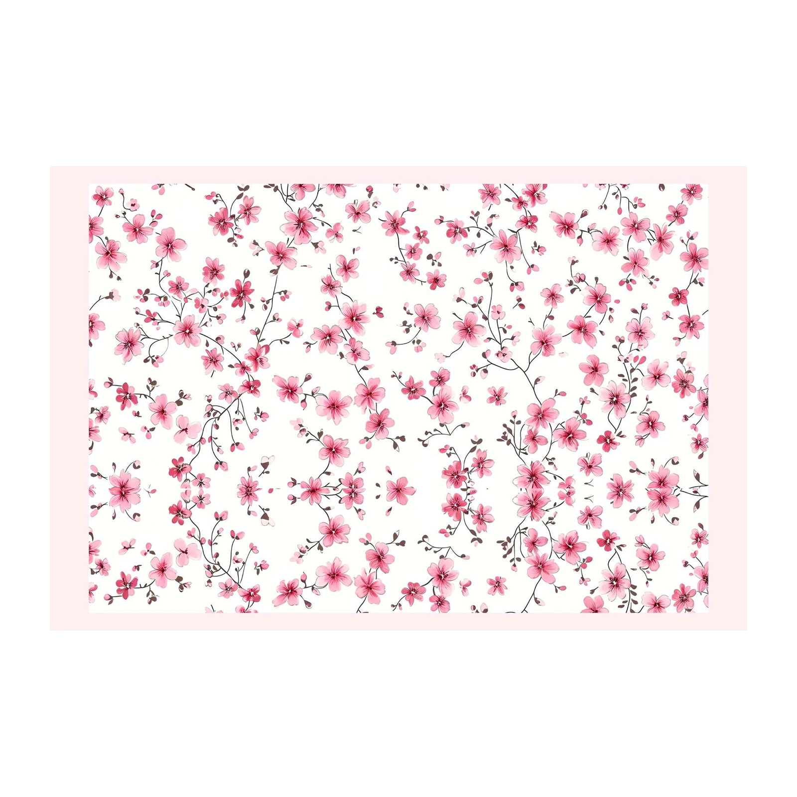 Pink Cherry Blossom Floral Wall Art Wall Art