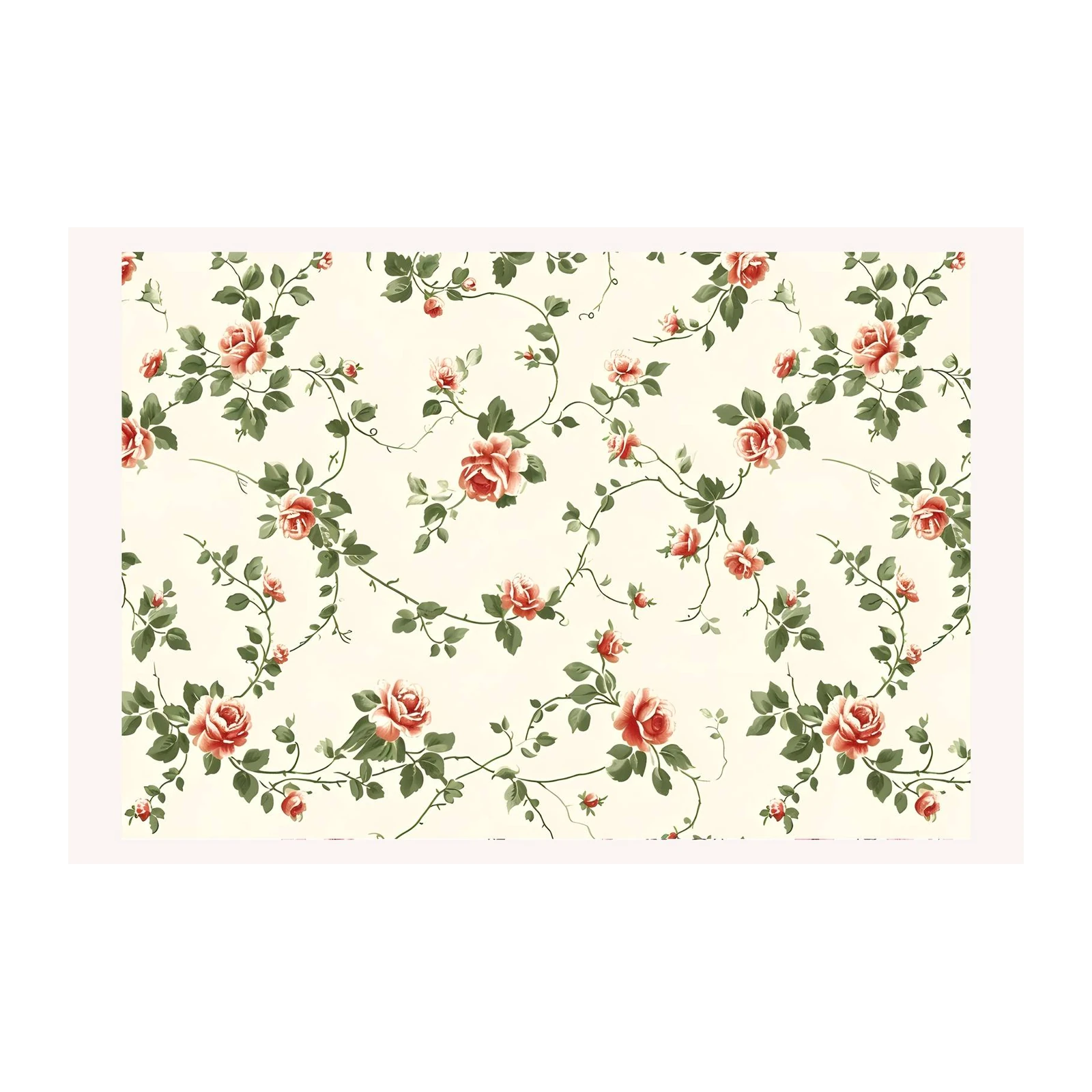 Vintage Rose Floral Garden Wall Art