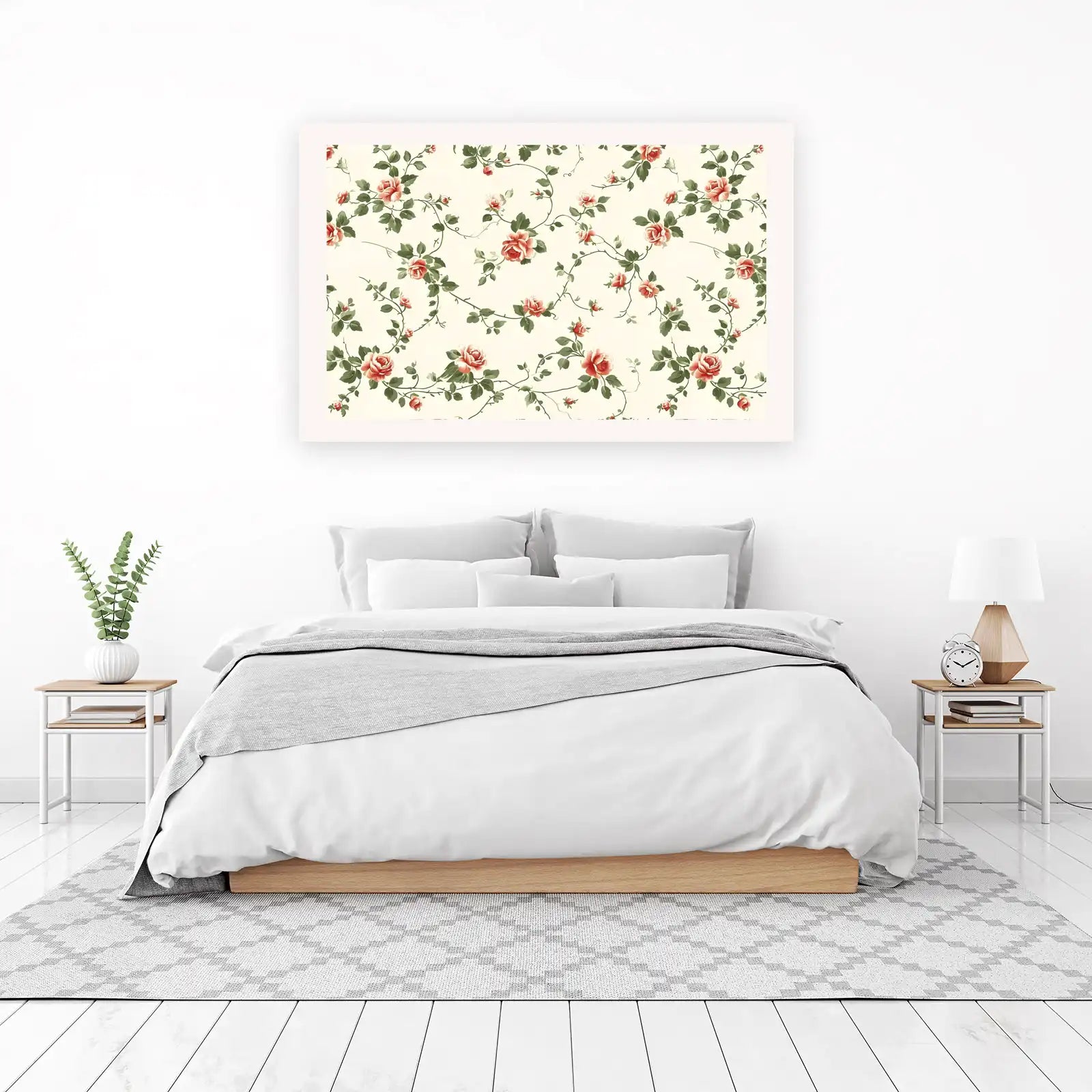 Vintage Rose Floral Garden Wall Art