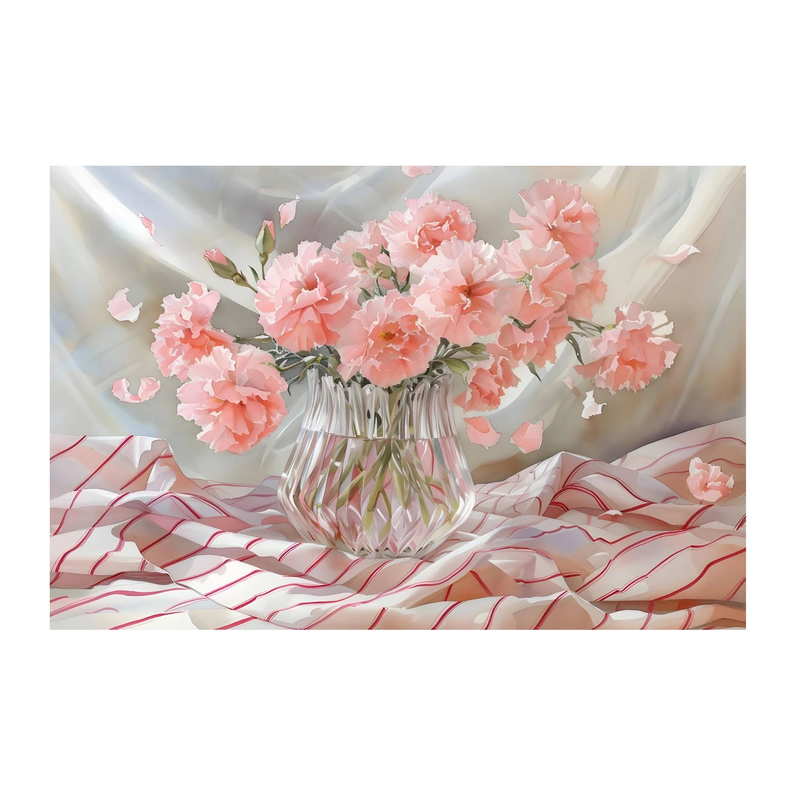 Blushing Carnations Still Life Wall Art