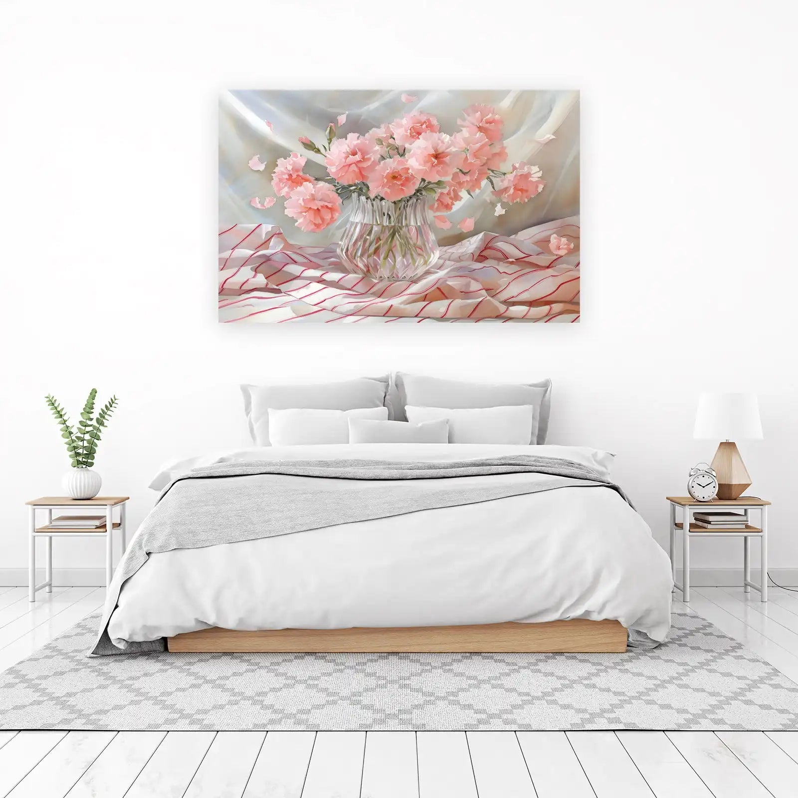 Blushing Carnations Still Life Wall Art