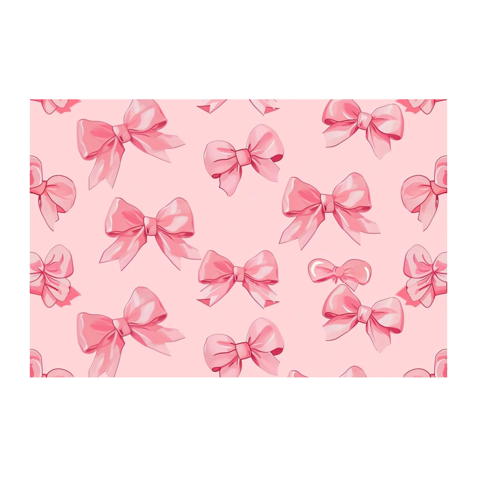 Chic Pink Bow Pattern Wall Art