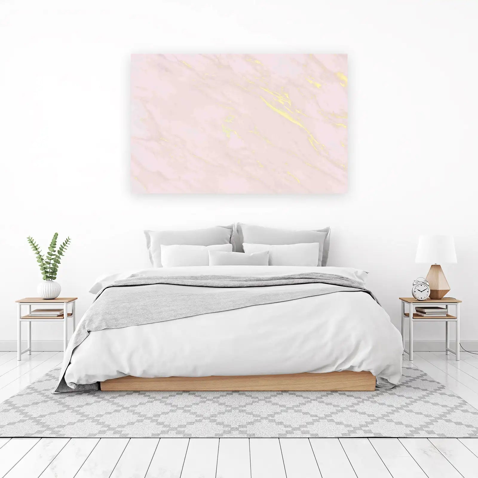 Elegant Pink Marble with Gold Veins Wall Art