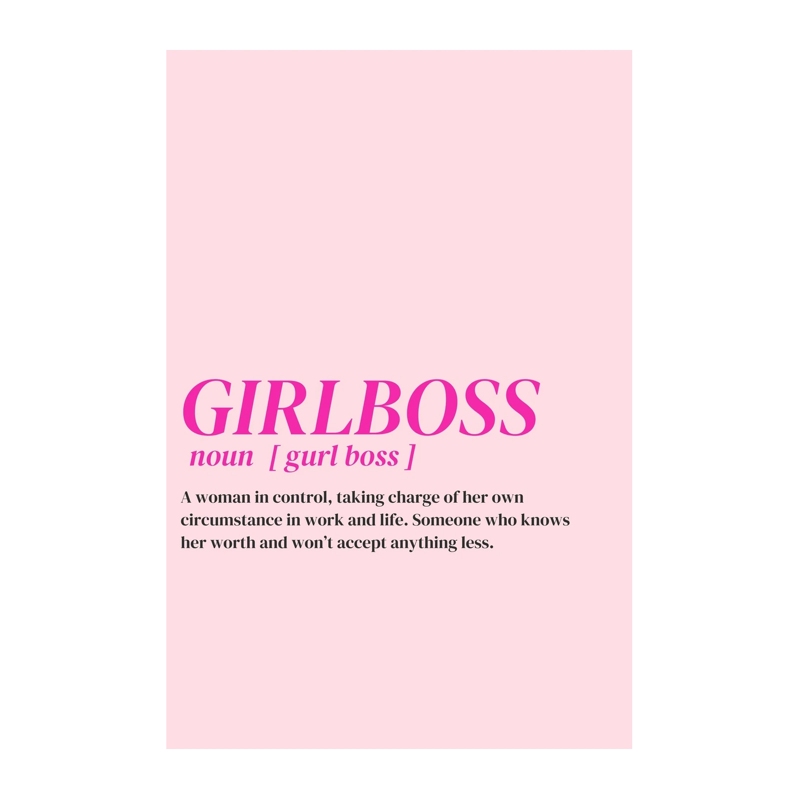 Girlboss Definition Typography Wall Art