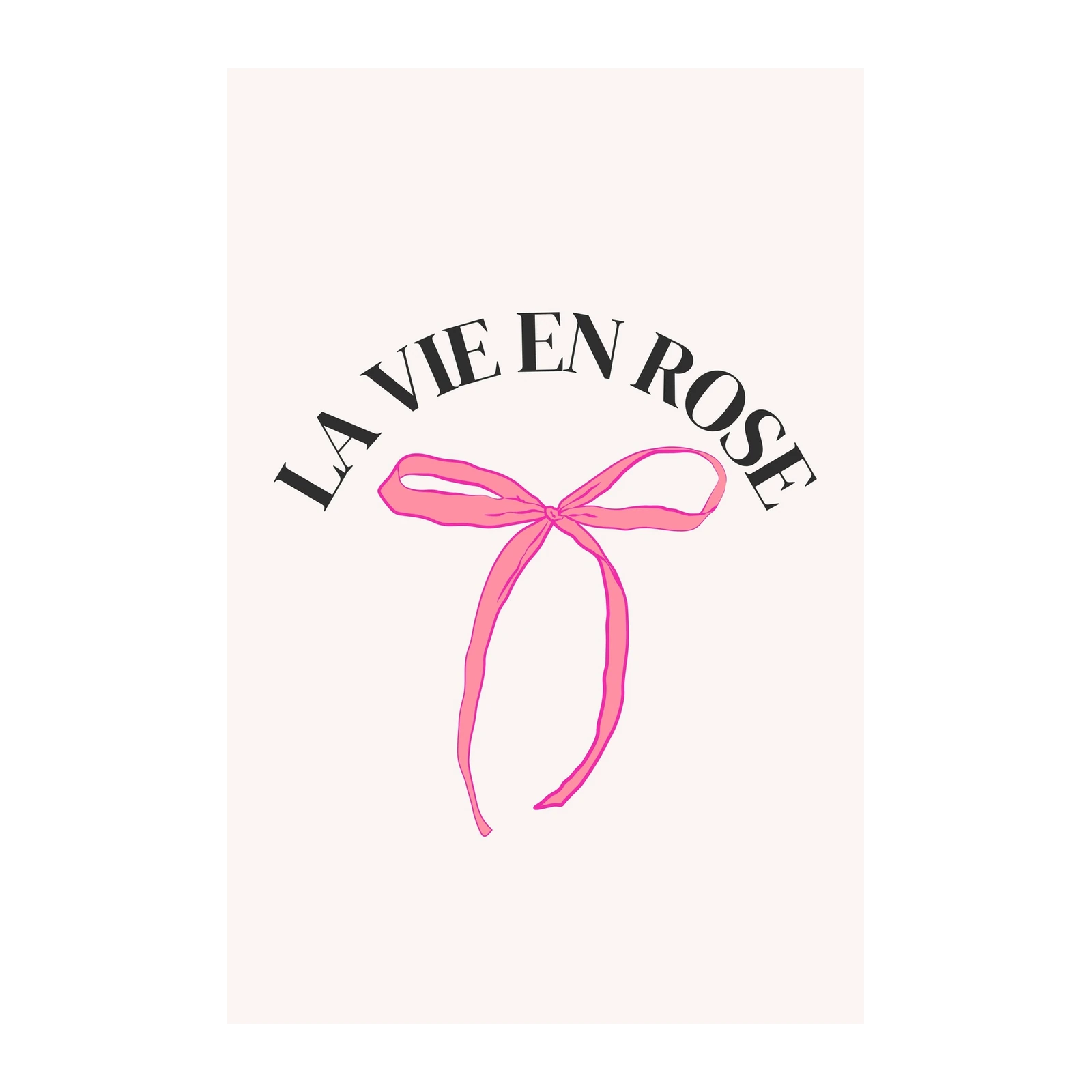 La Vie En Rose Pink Bow Paris Quote Wall Art