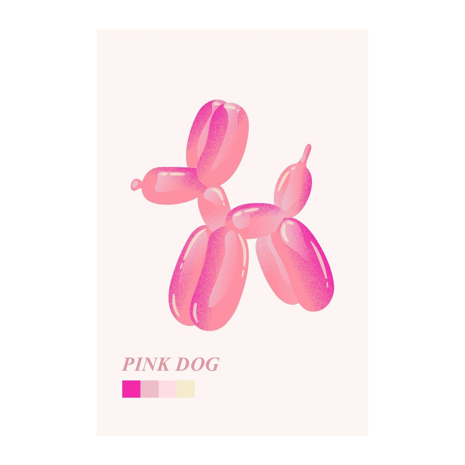 Playful Pink Balloon Dog Wall Art