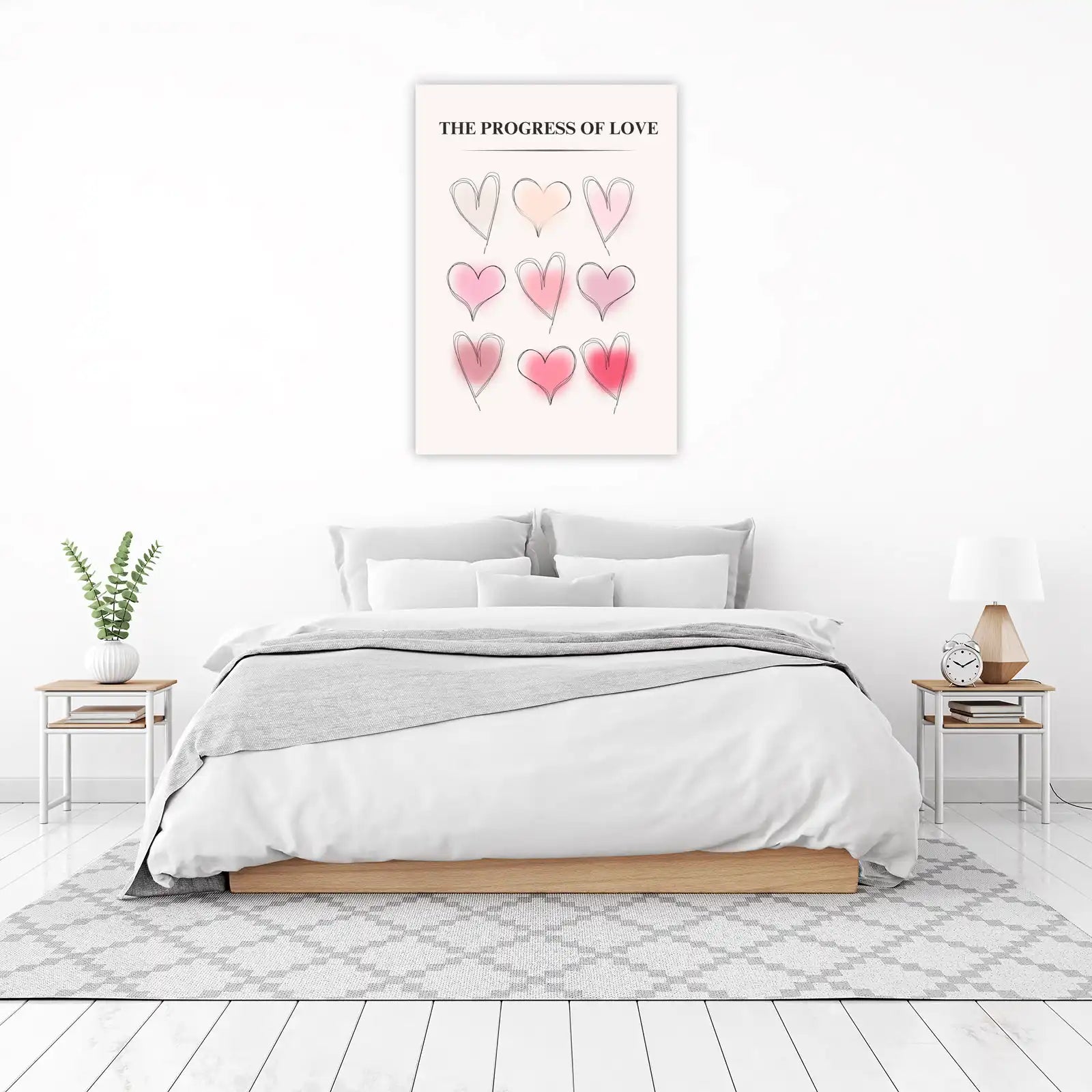 Heartfelt 'Progress of Love' Sketch Wall Art