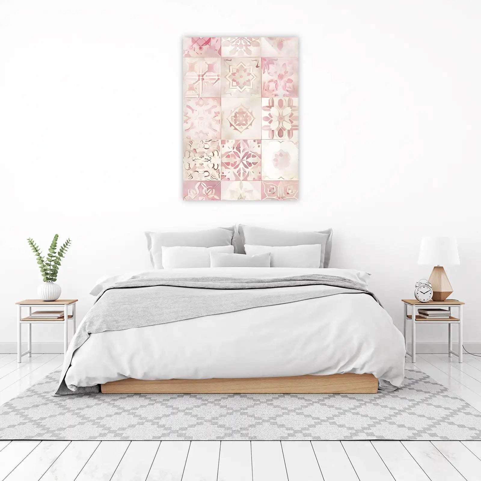 Pink Mandala Tile Art Wall Art