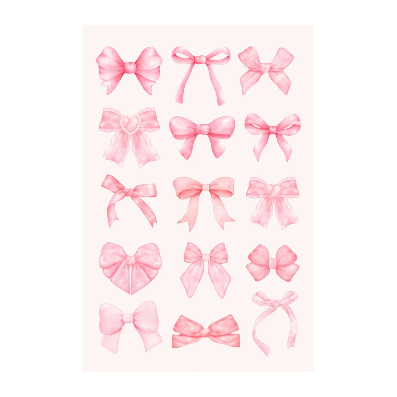 Charming Pink Bows Watercolour Wall Art