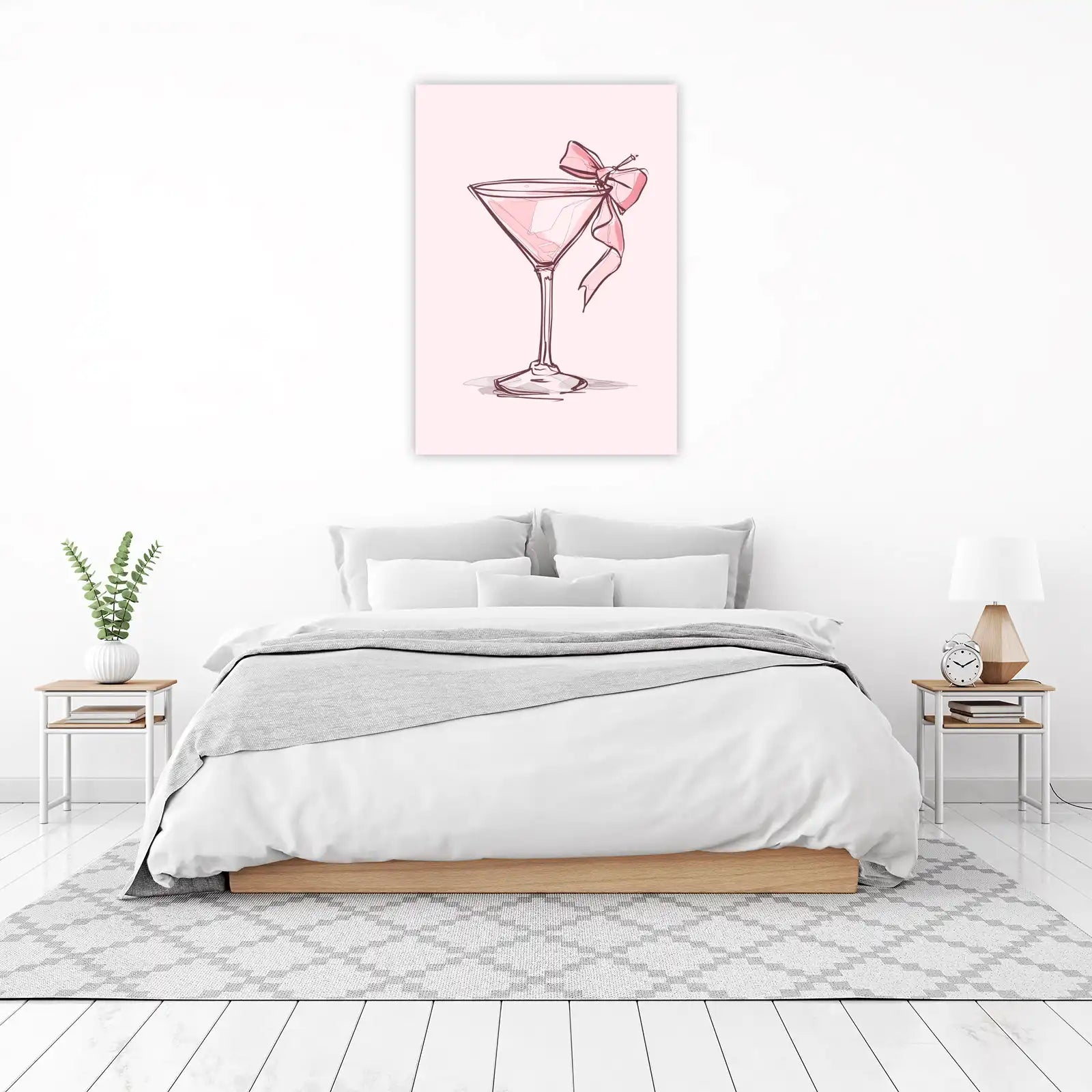 Pink Martini Bow Sketch Wall Art