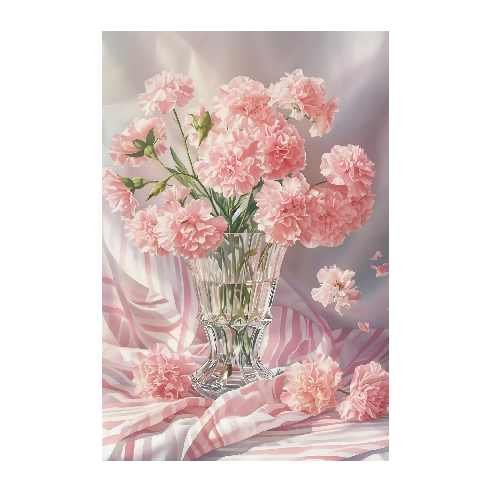Blush Pink Carnations Still Life Wall Art