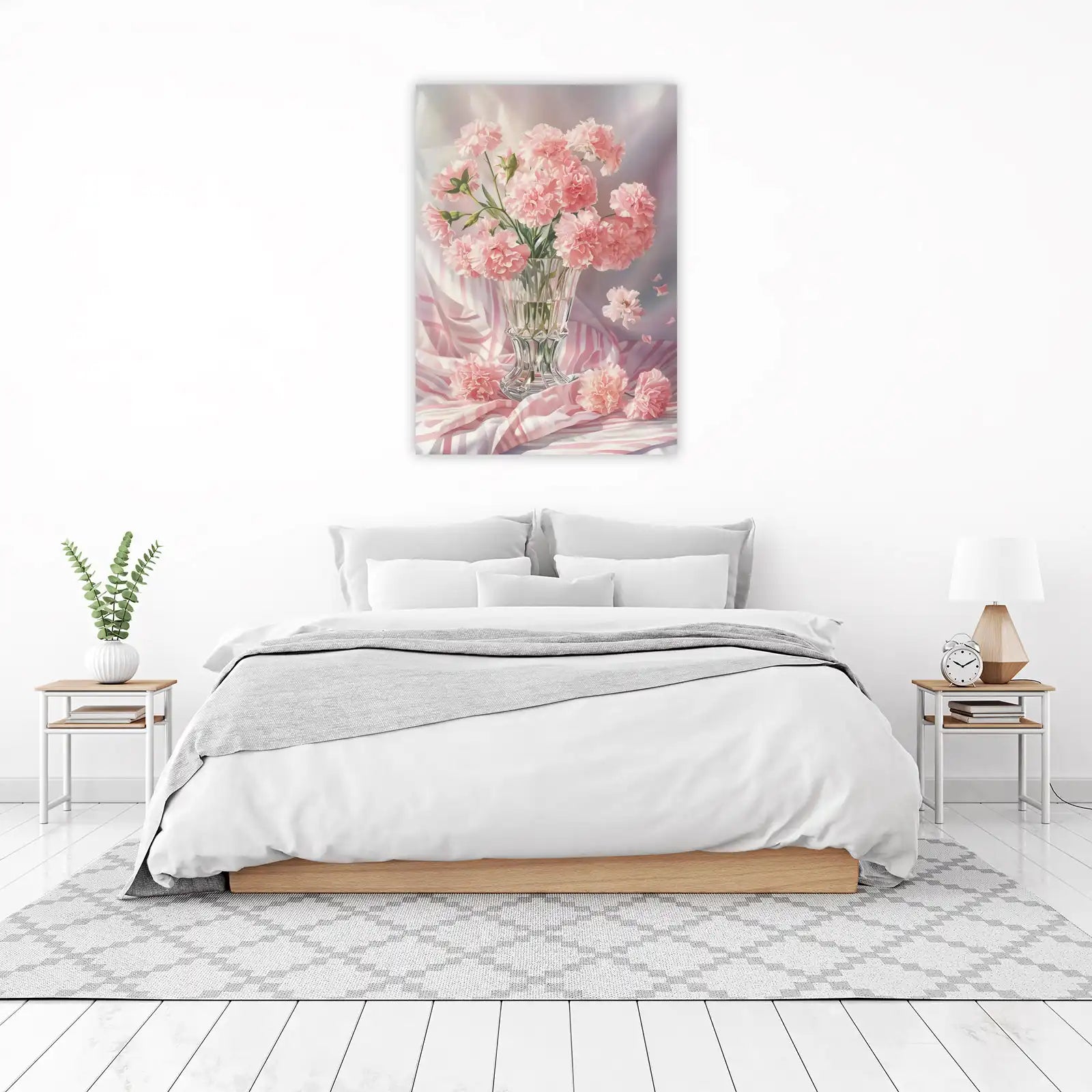 Blush Pink Carnations Still Life Wall Art