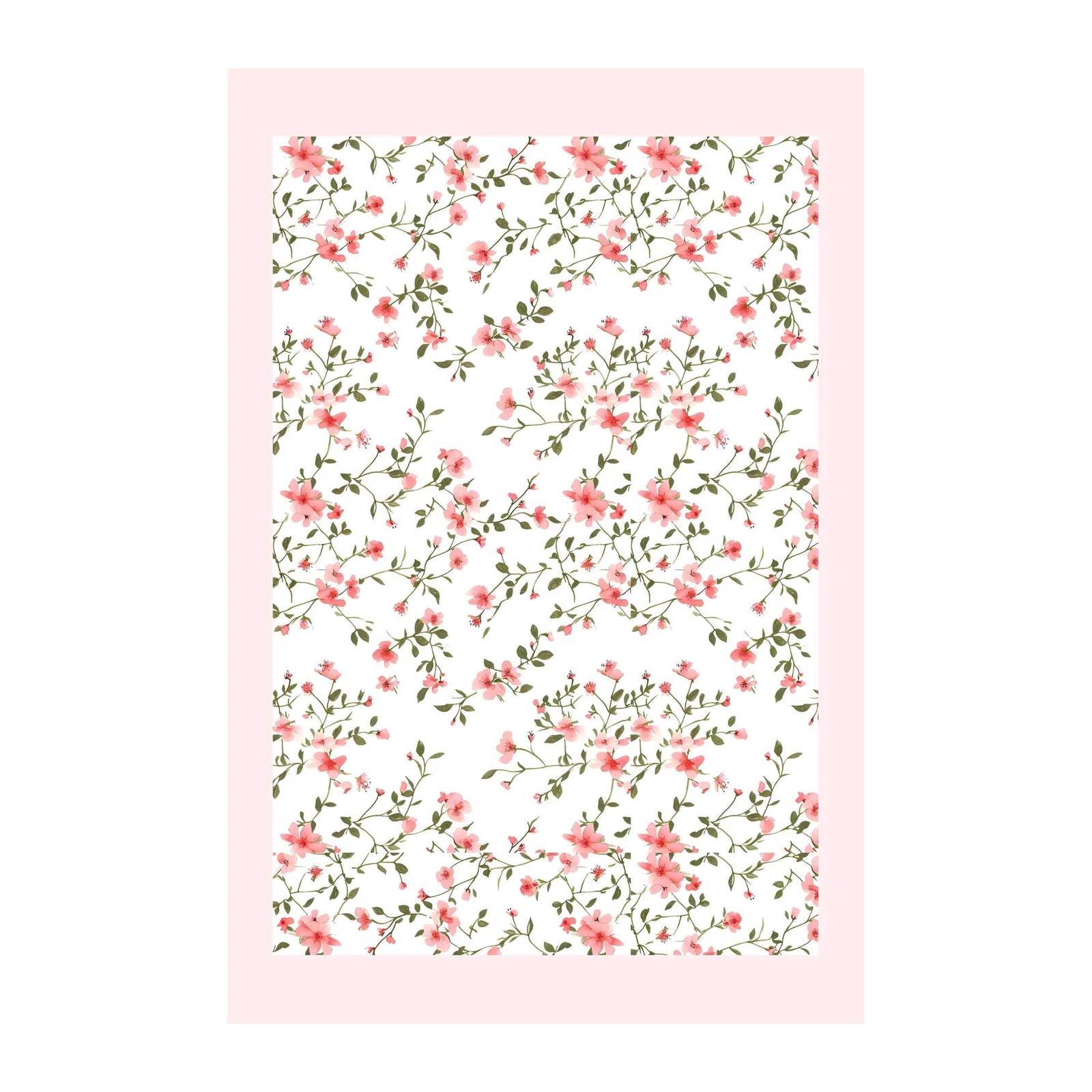 Delicate Pink Floral Vines Wall Art