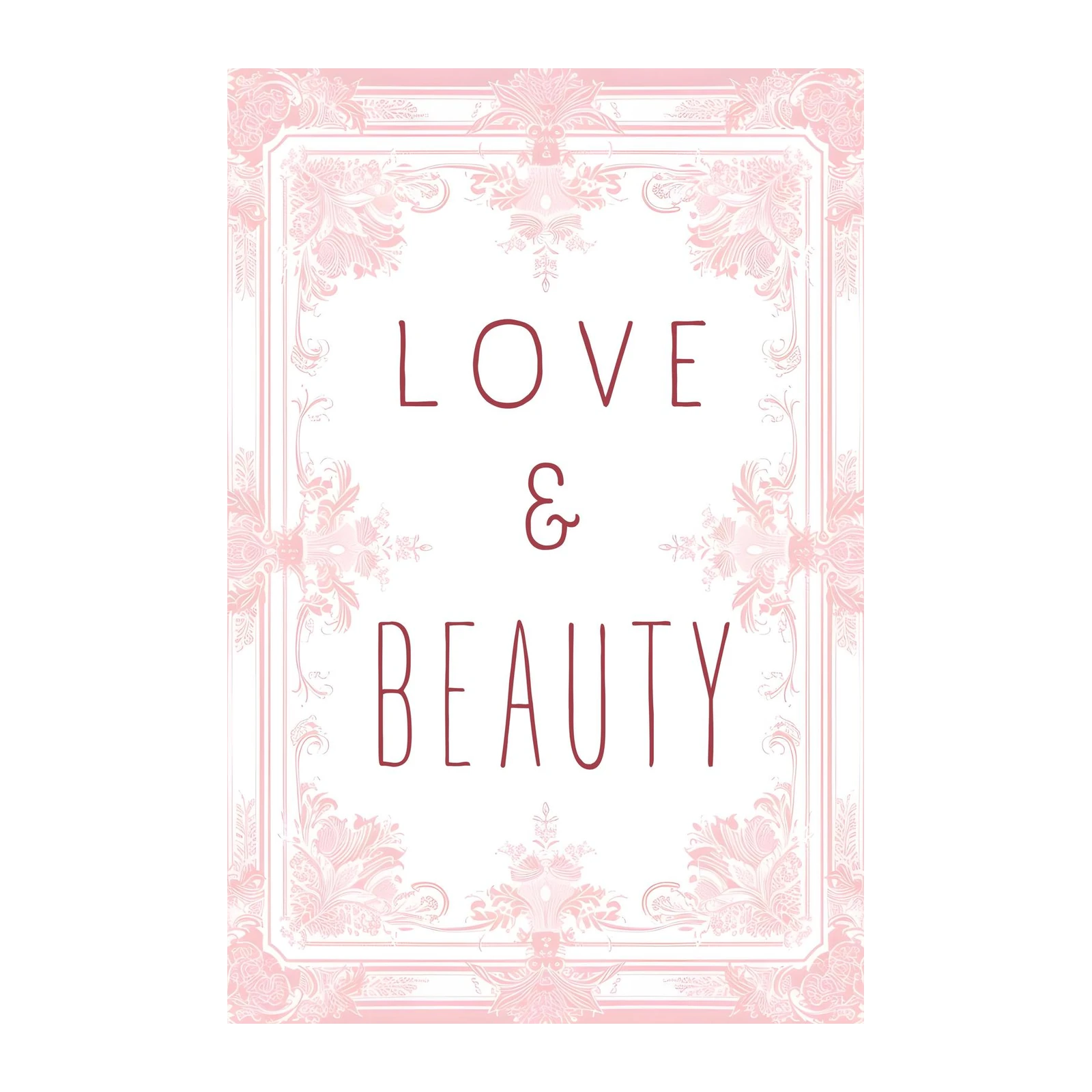 Elegant Love & Beauty Typography Wall Art