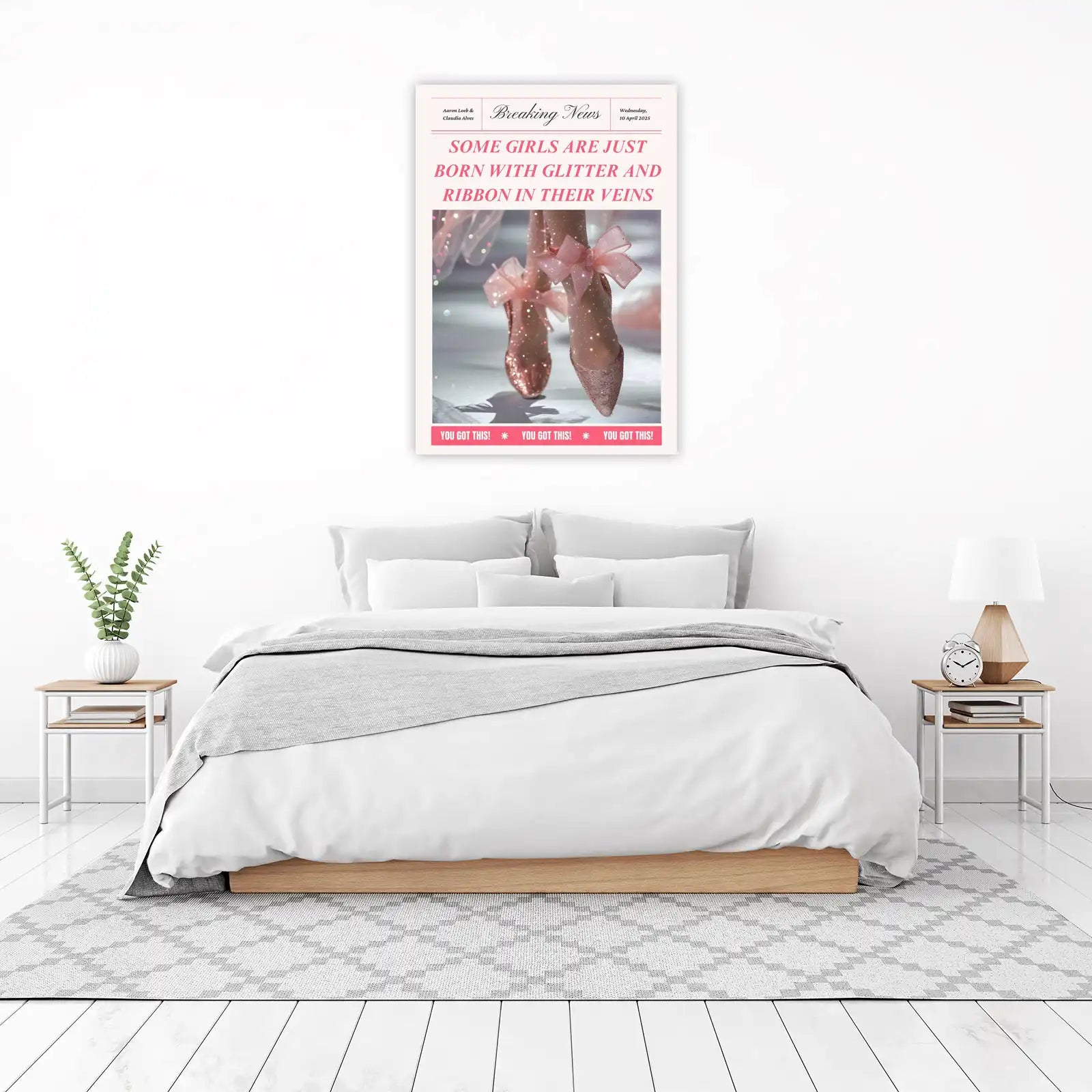 Sparkle & Ribbon Heels Wall Art