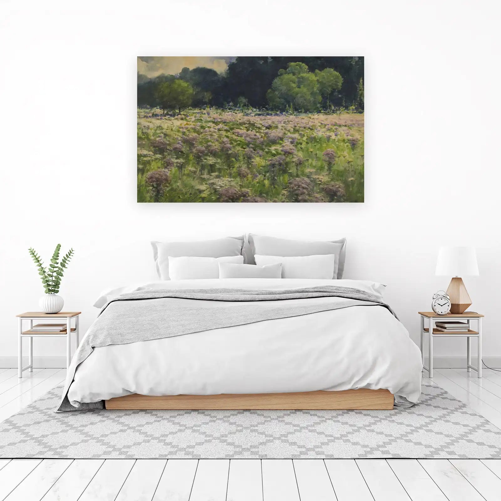 Serene Meadow Floral Landscape Wall Art