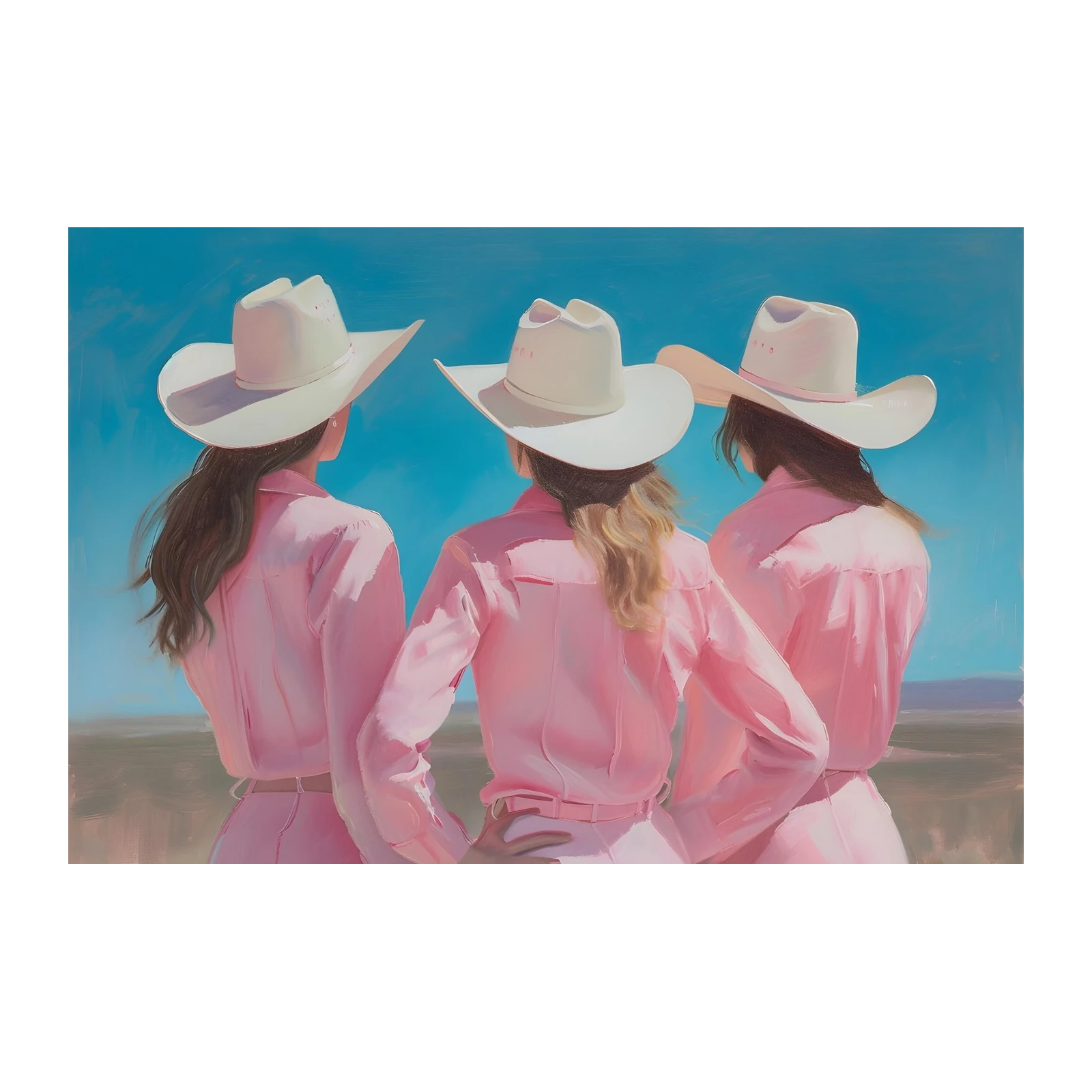 Pink Cowboy Trio Western Dream Wall Art