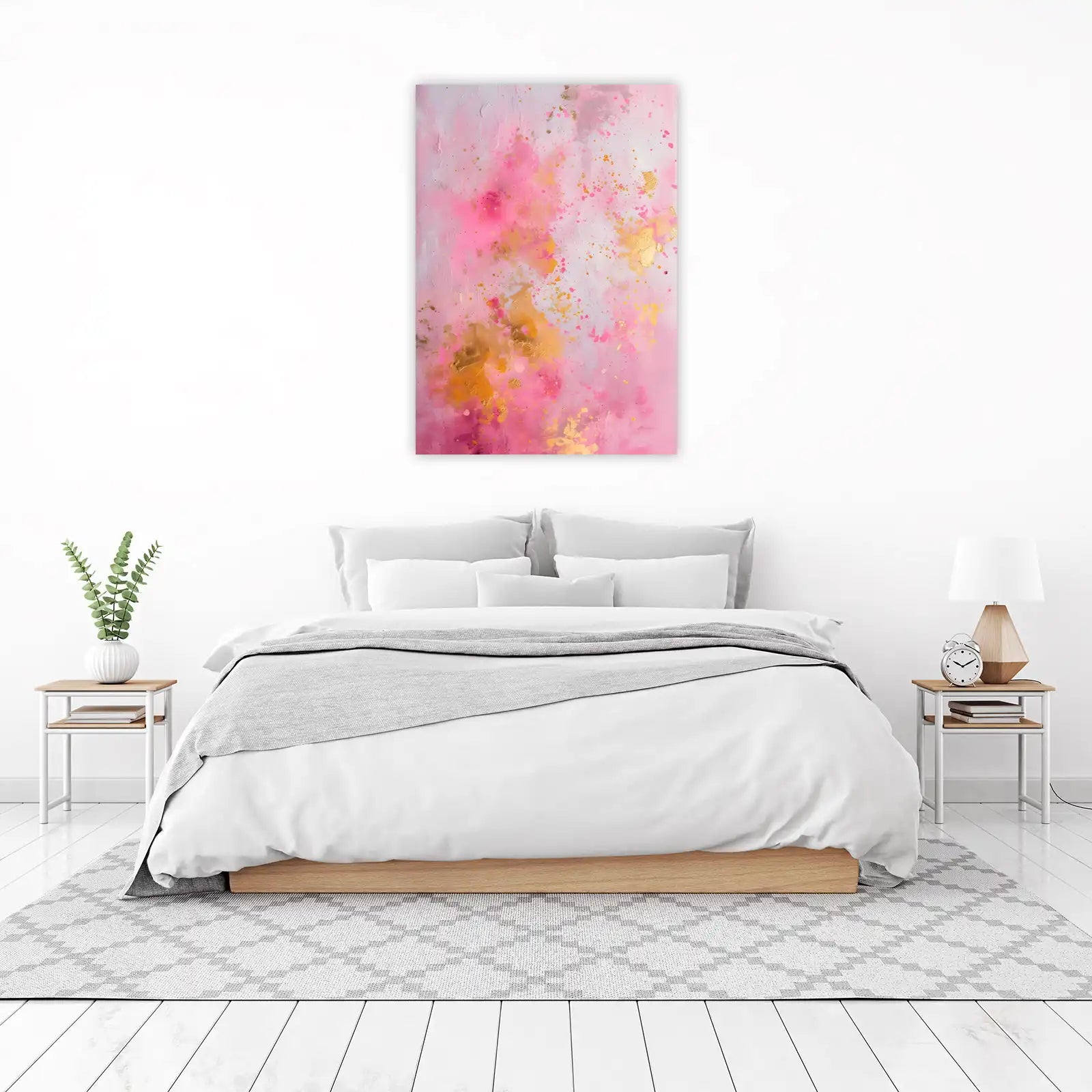 Blush & Gold Abstract Splatter Wall Art