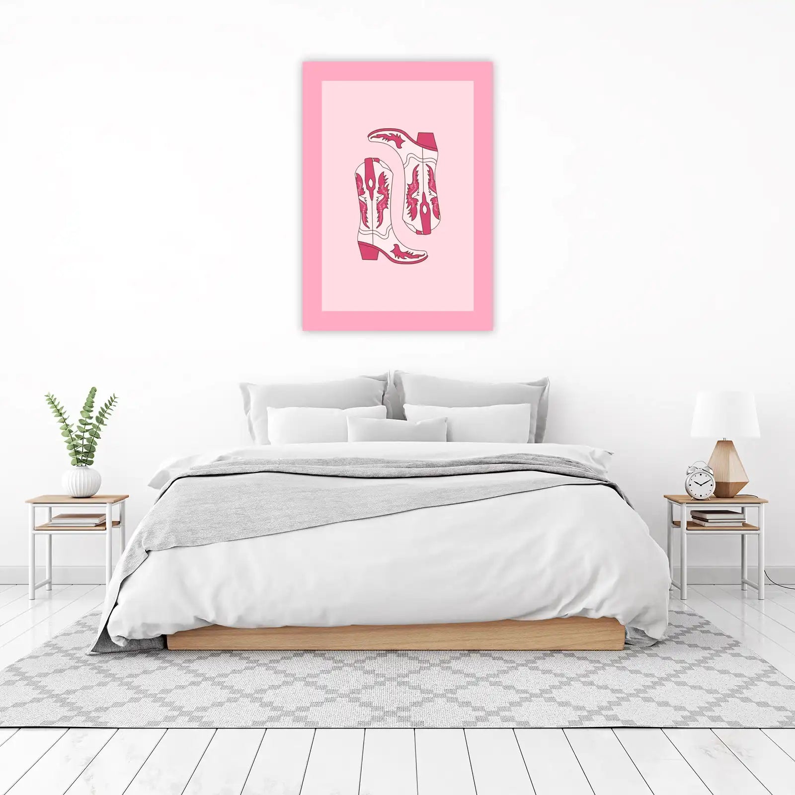 Pink Cowgirl Boots Wall Art Wall Art