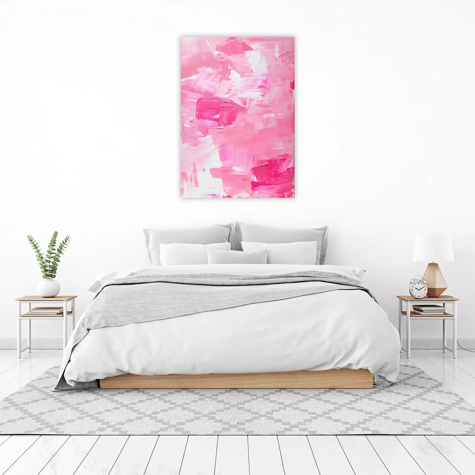 Vibrant Abstract Pink Strokes Wall Art