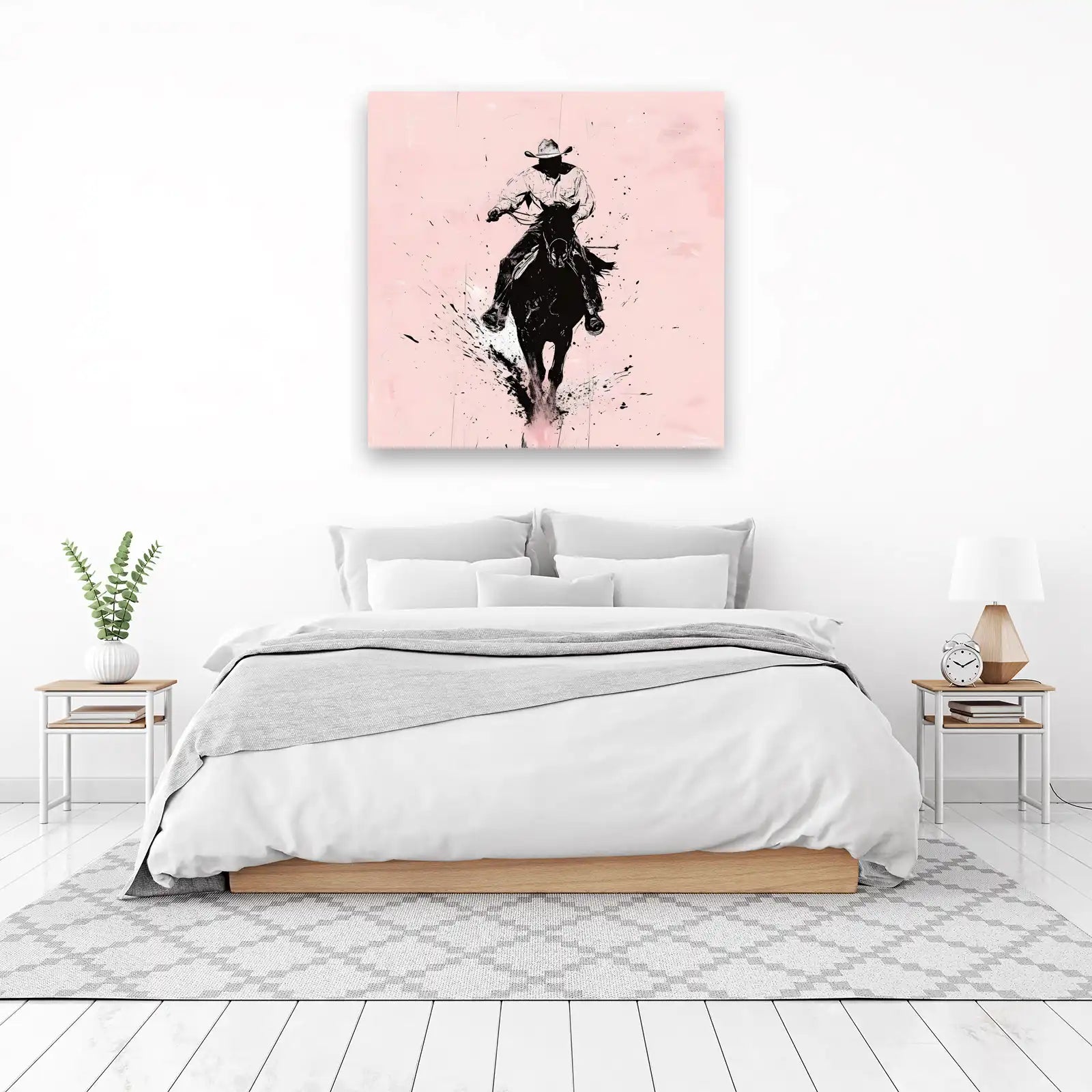 Dynamic Cowboy on Horseback Wall Art