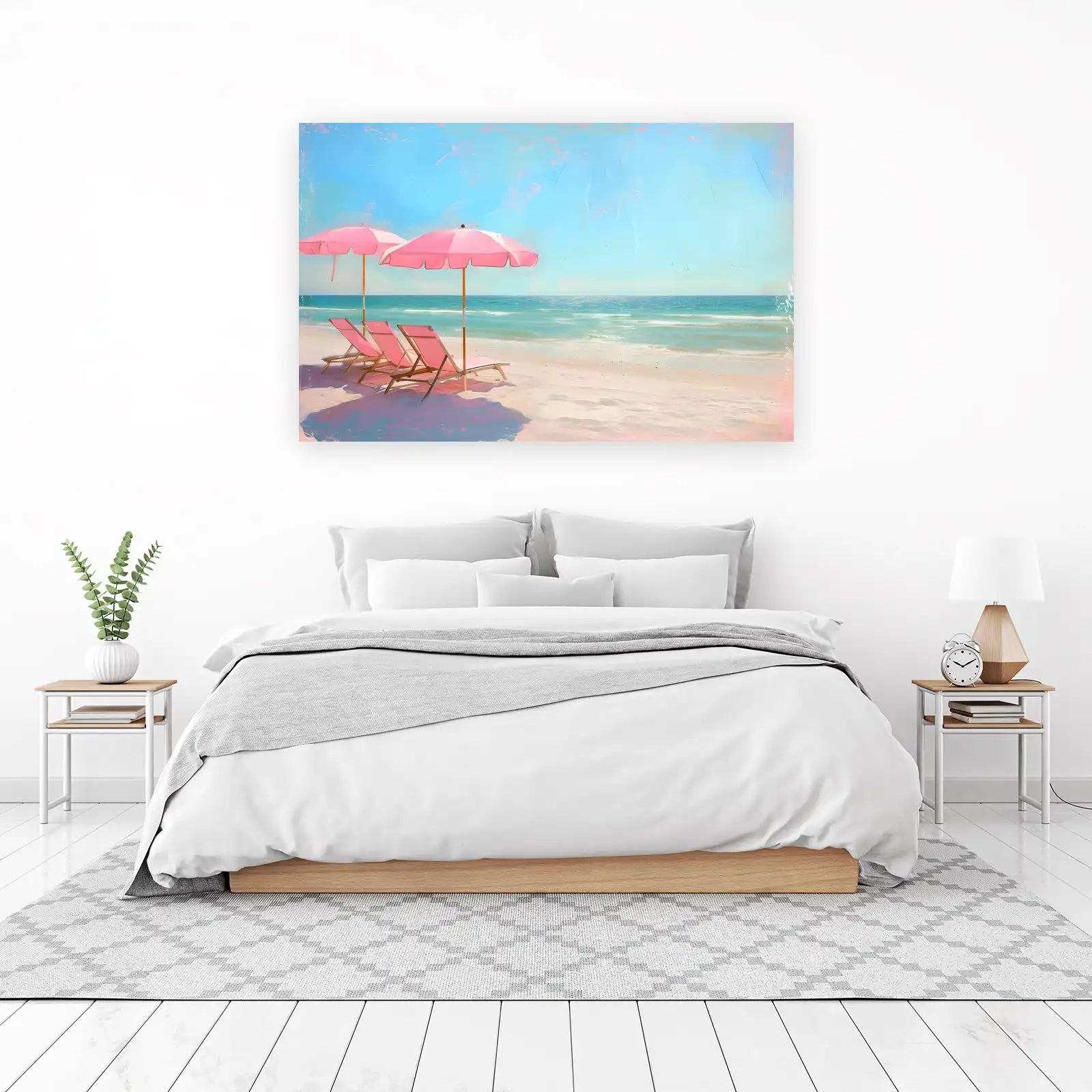 Pink Beach Bliss Summer Vibes Wall Art