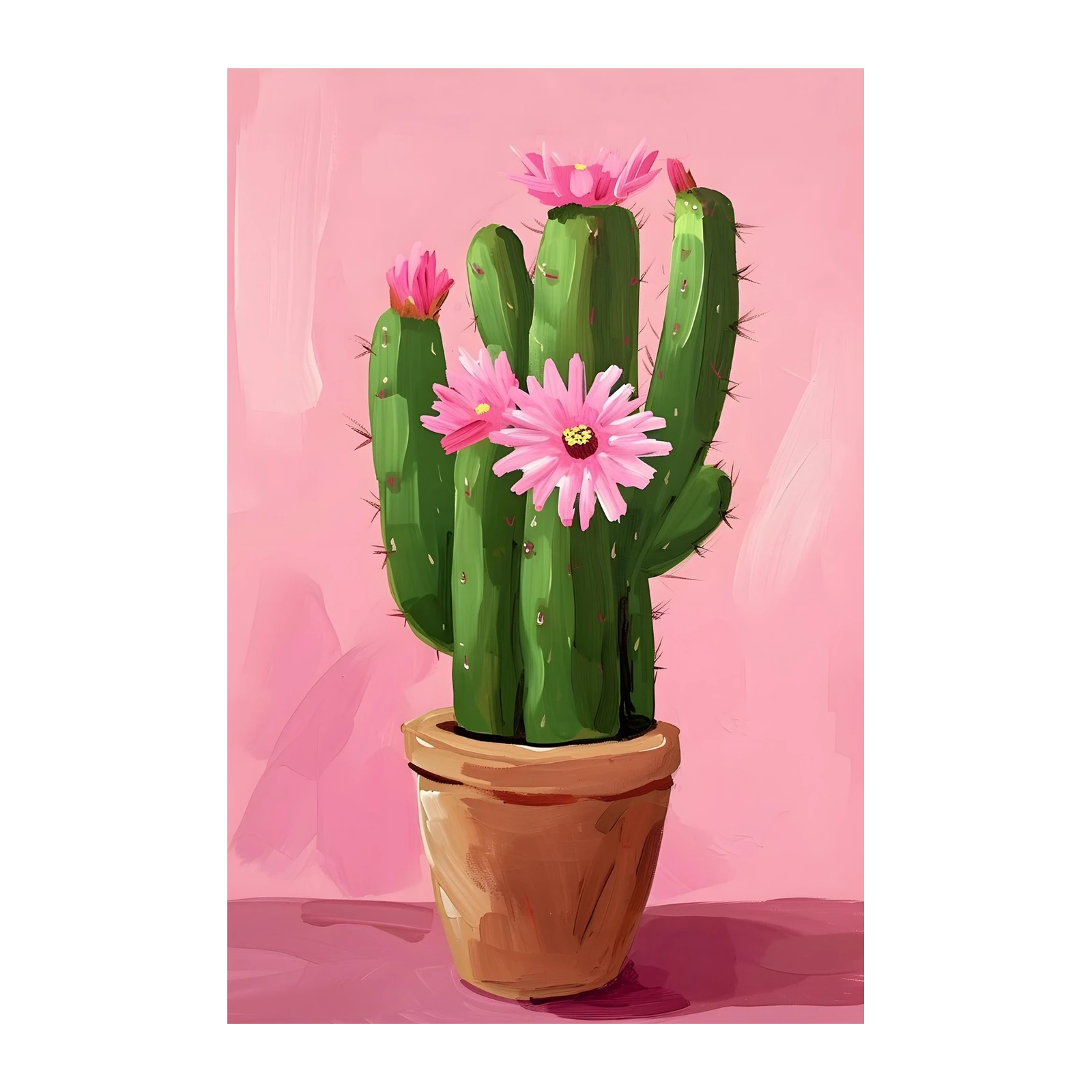Pink Cactus Blossom Wall Art