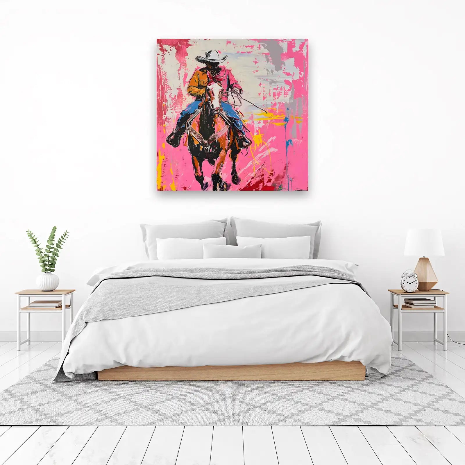 Vibrant Rodeo Cowboy Horse Wall Art