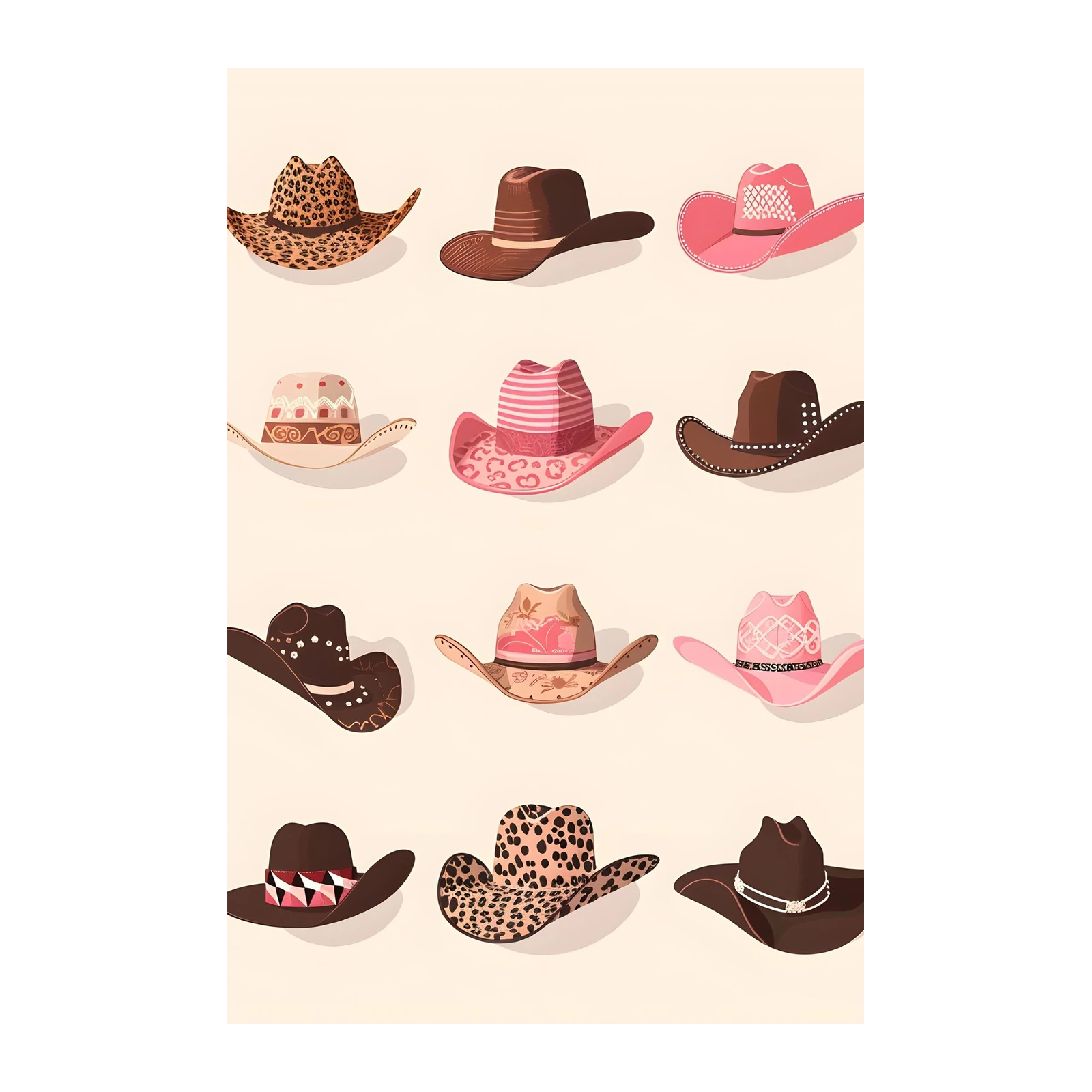 Cowgirl Hat Collection Wall Art