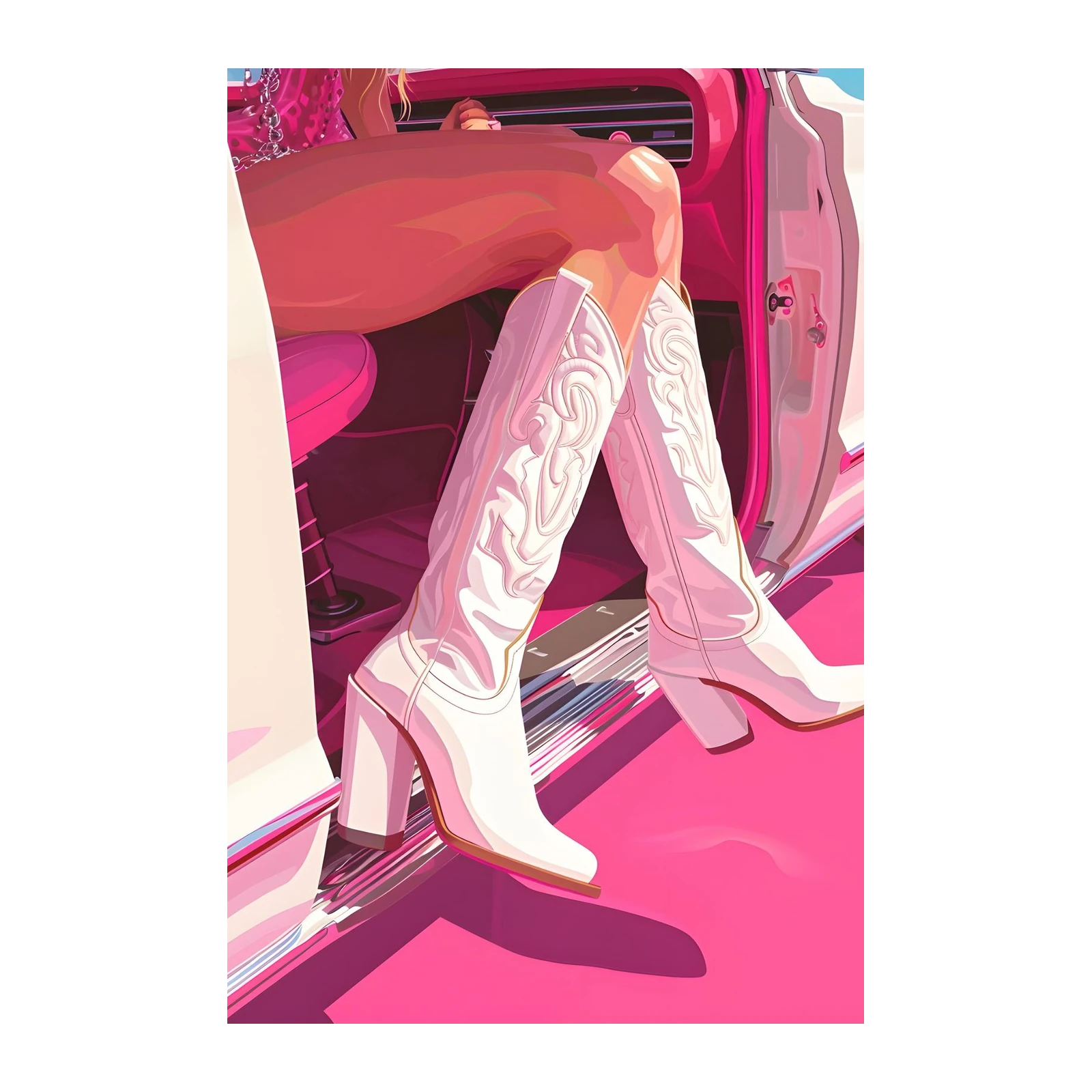 Pink Rodeo Dream Cowboy Boots Wall Art