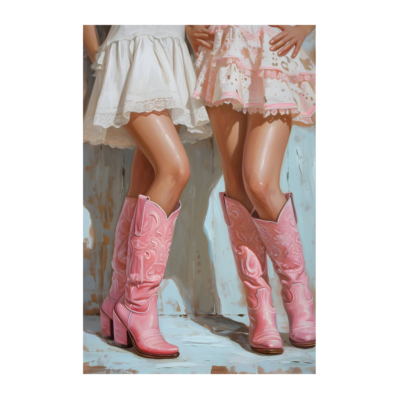 Pretty in Pink Cowgirl Boots Wall Art
