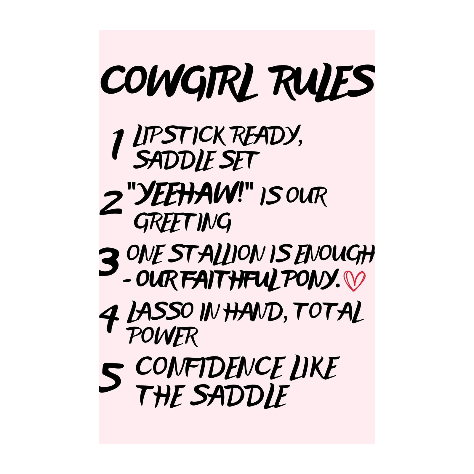 Cowgirl Rules Motivational Wall Art Wall Art