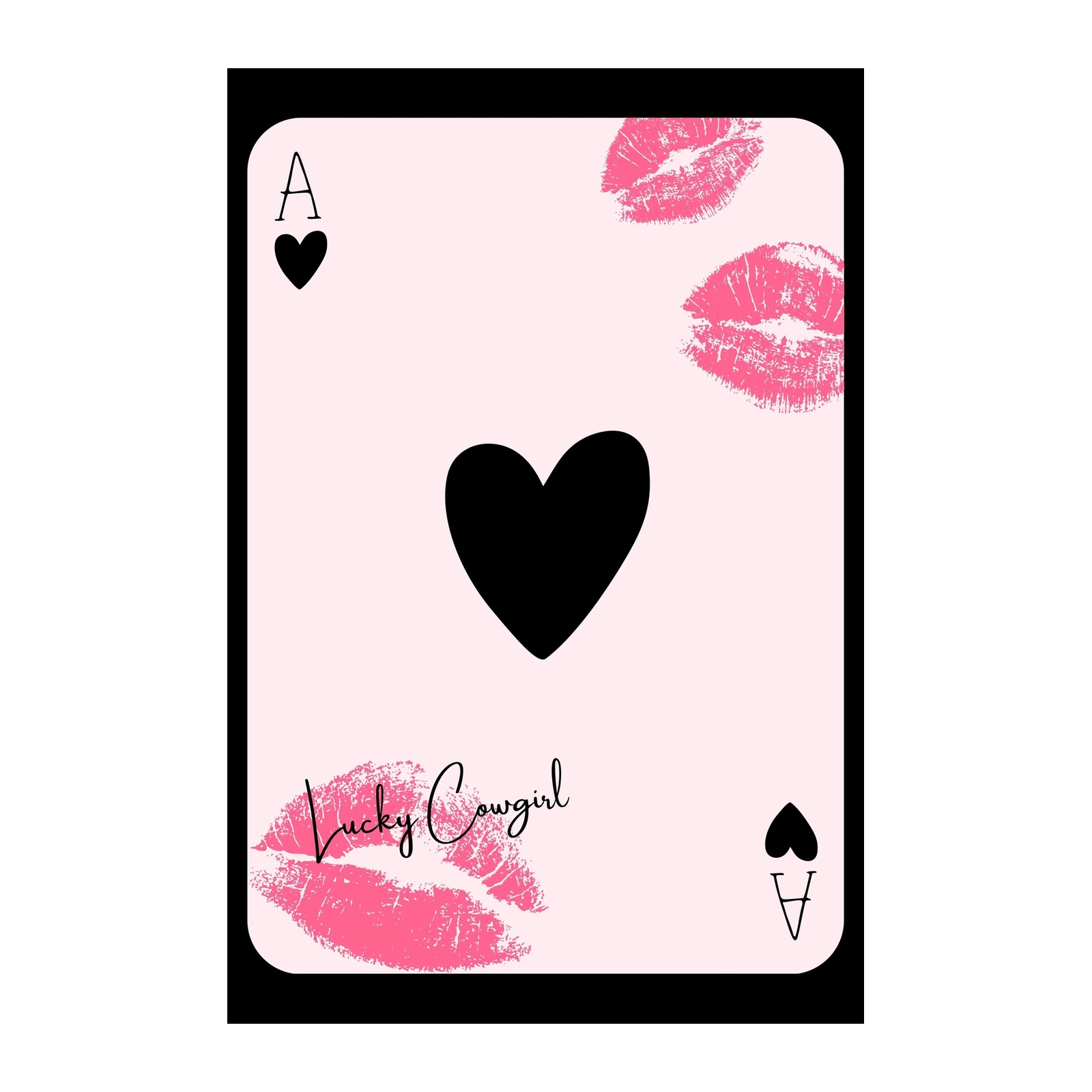 Lucky Cowgirl Pink Ace of Hearts Wall Art