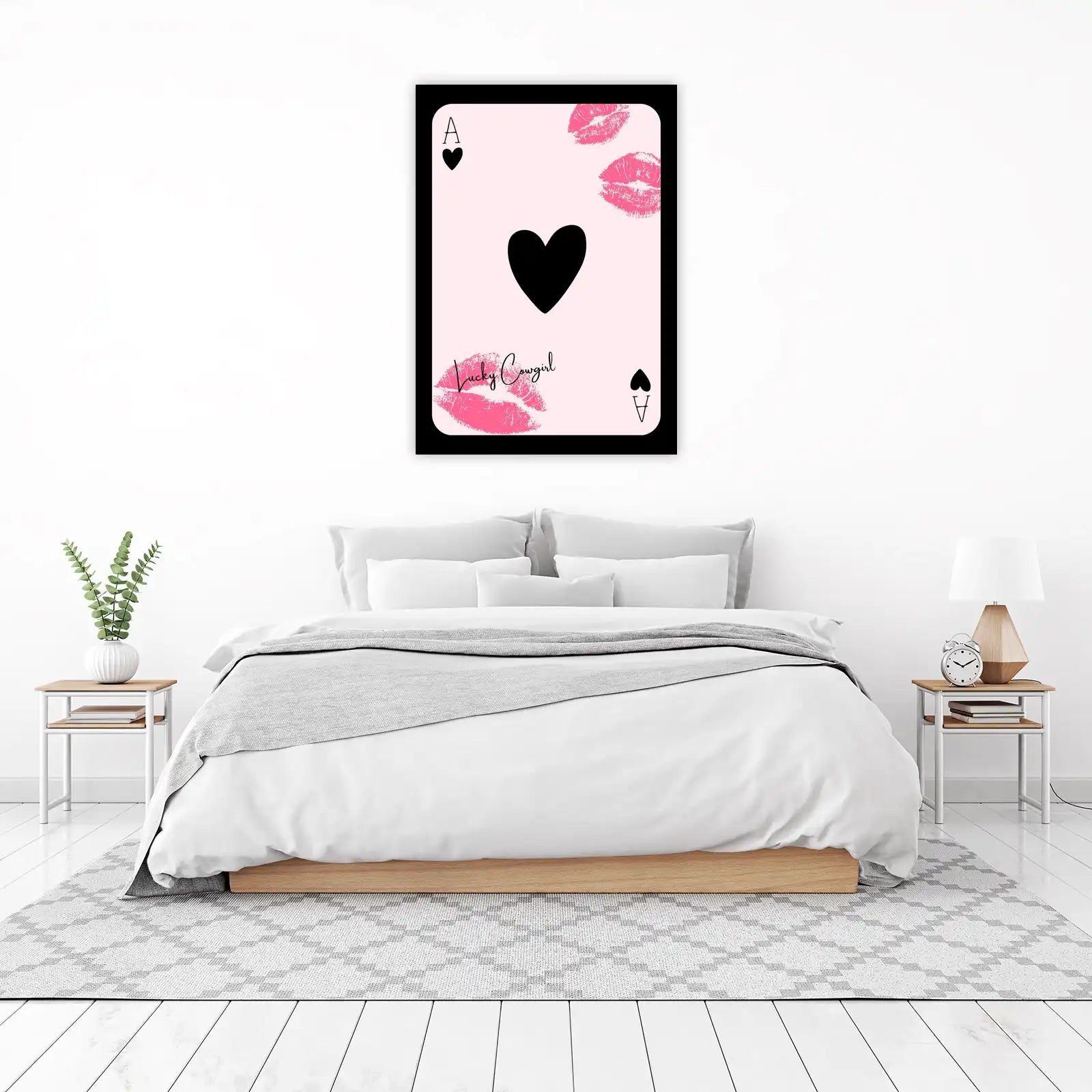 Lucky Cowgirl Pink Ace of Hearts Wall Art