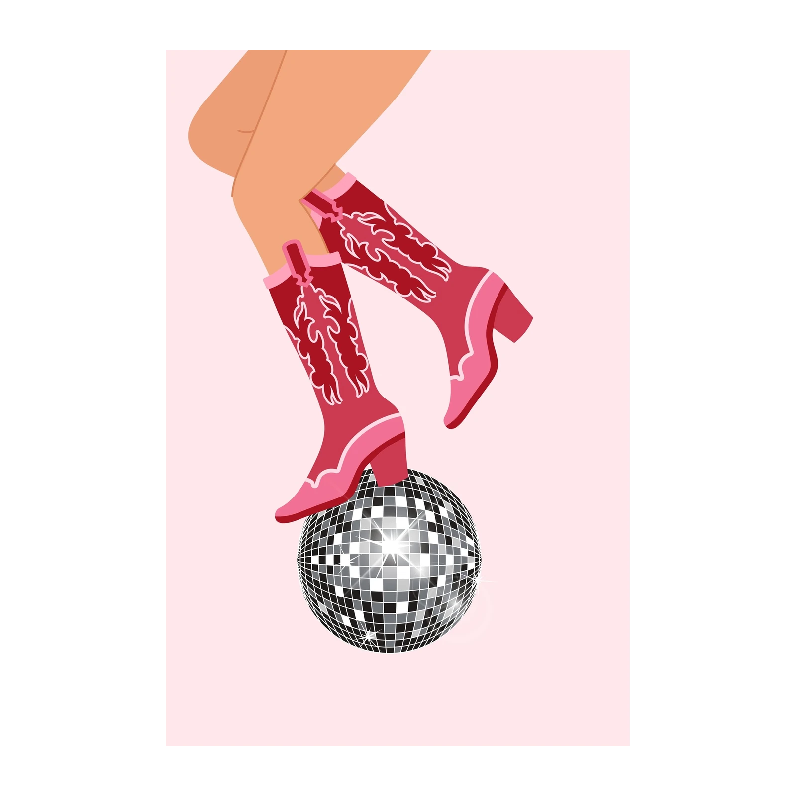 Disco Cowgirl Boots Wall Art