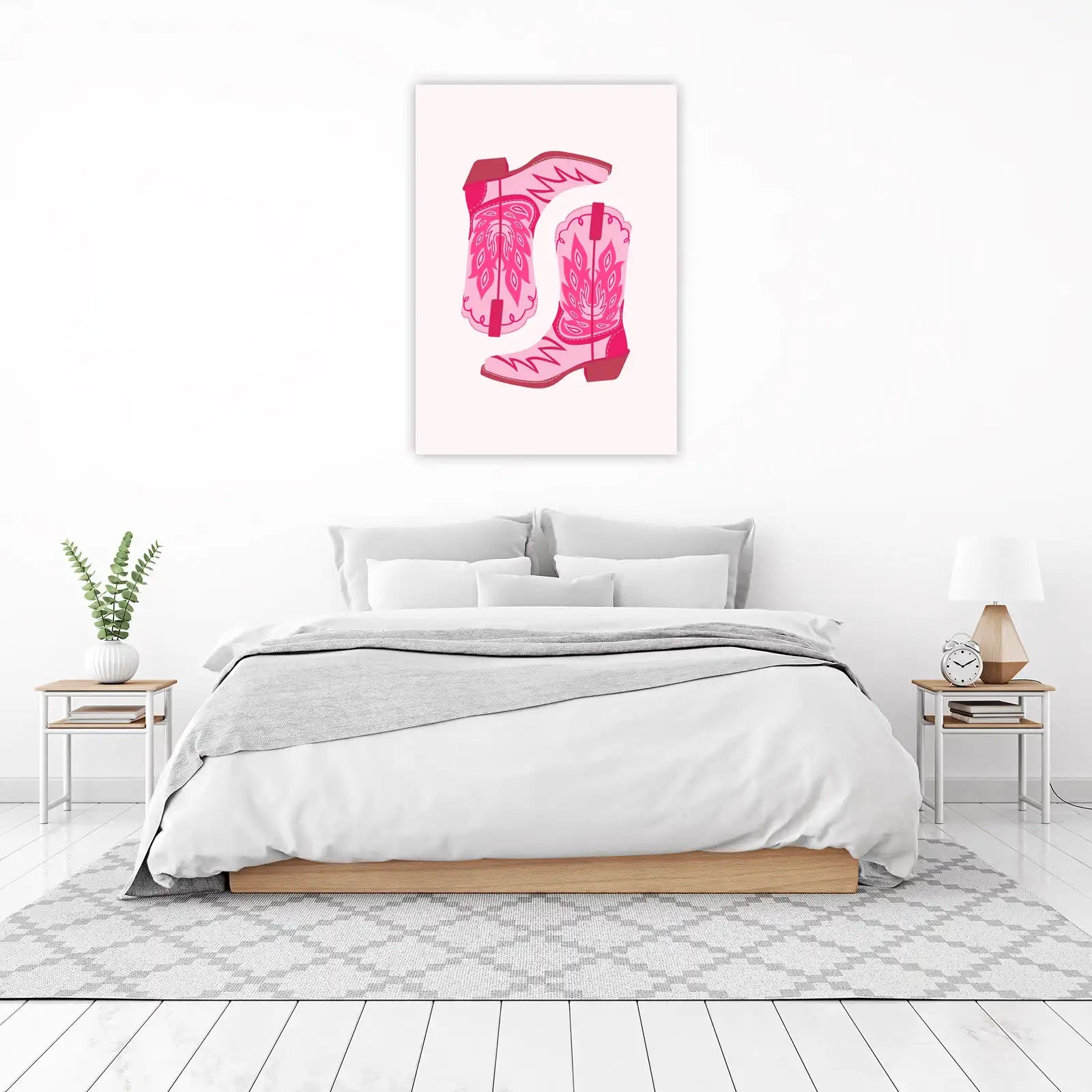 Pink Western Cowboy Boots Wall Art Wall Art