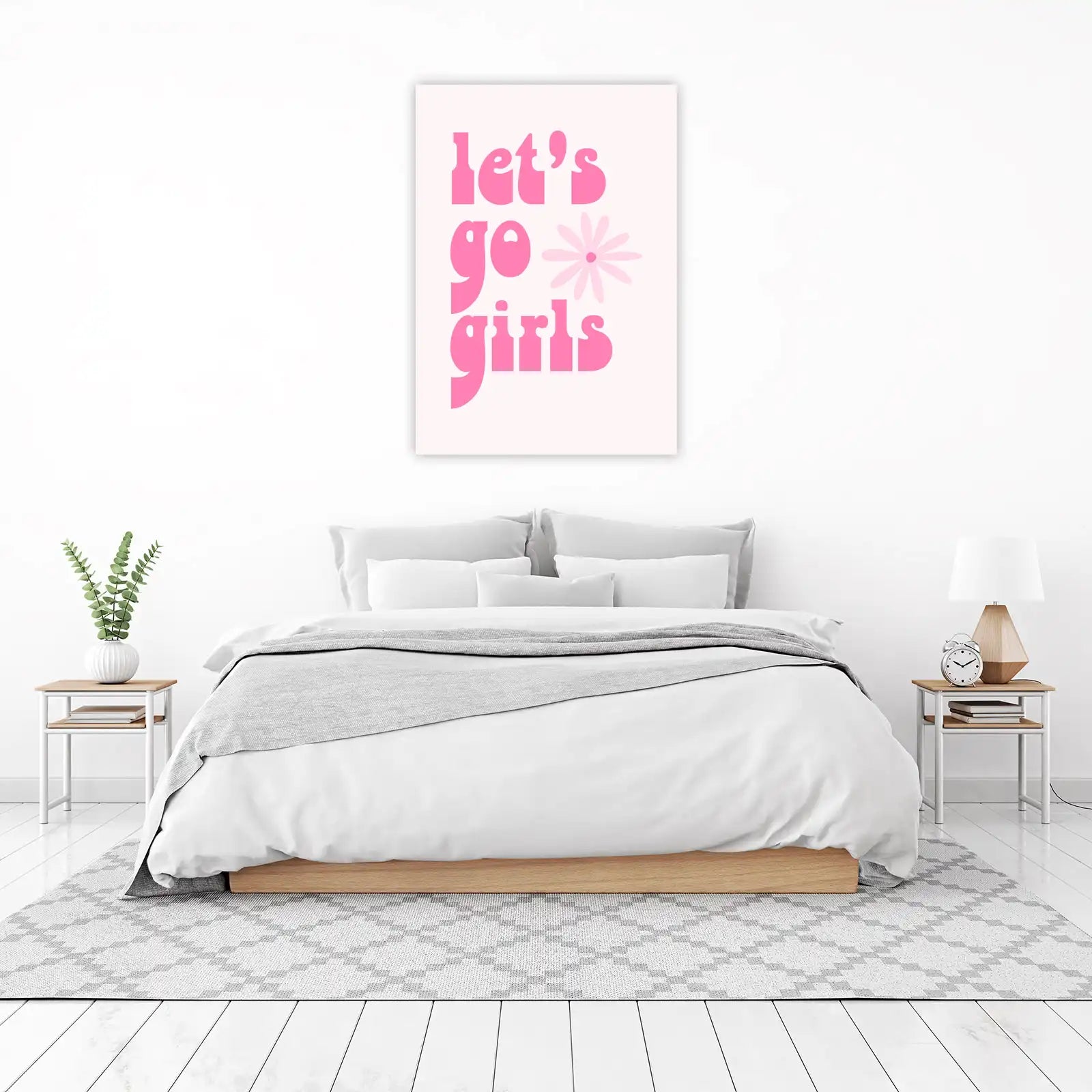 Let's Go Girls Retro Floral Wall Art