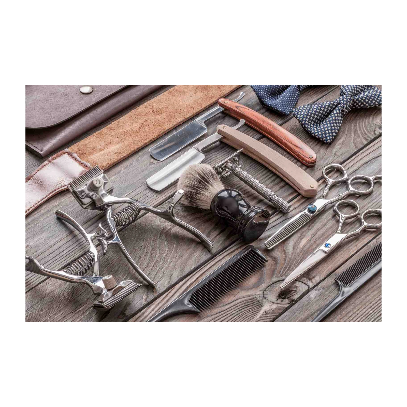 Vintage Barber Tools & Bow Tie Wall Art