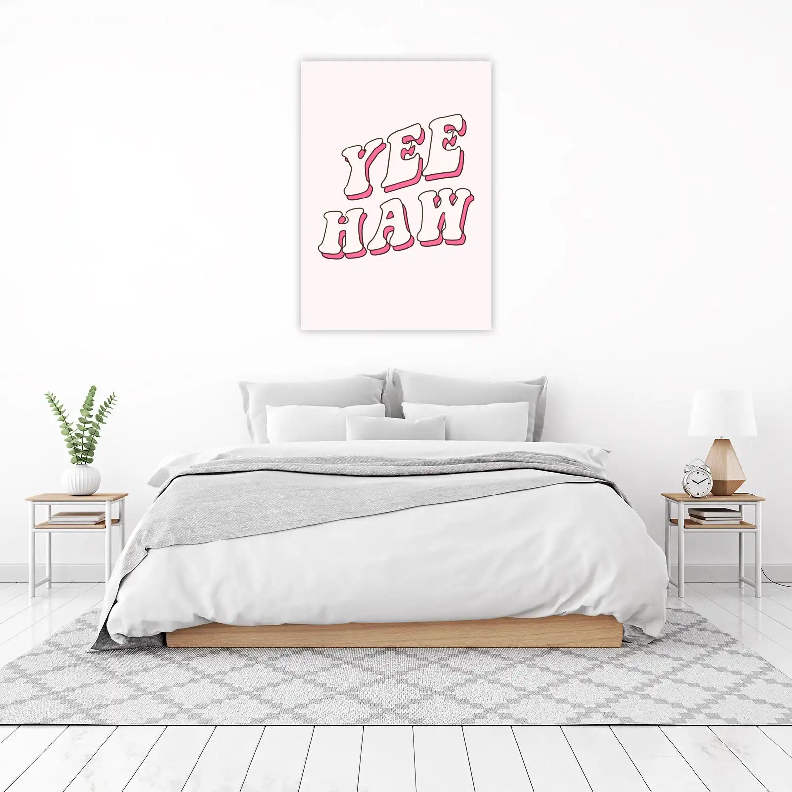 Retro Yee Haw Pink Wall Art